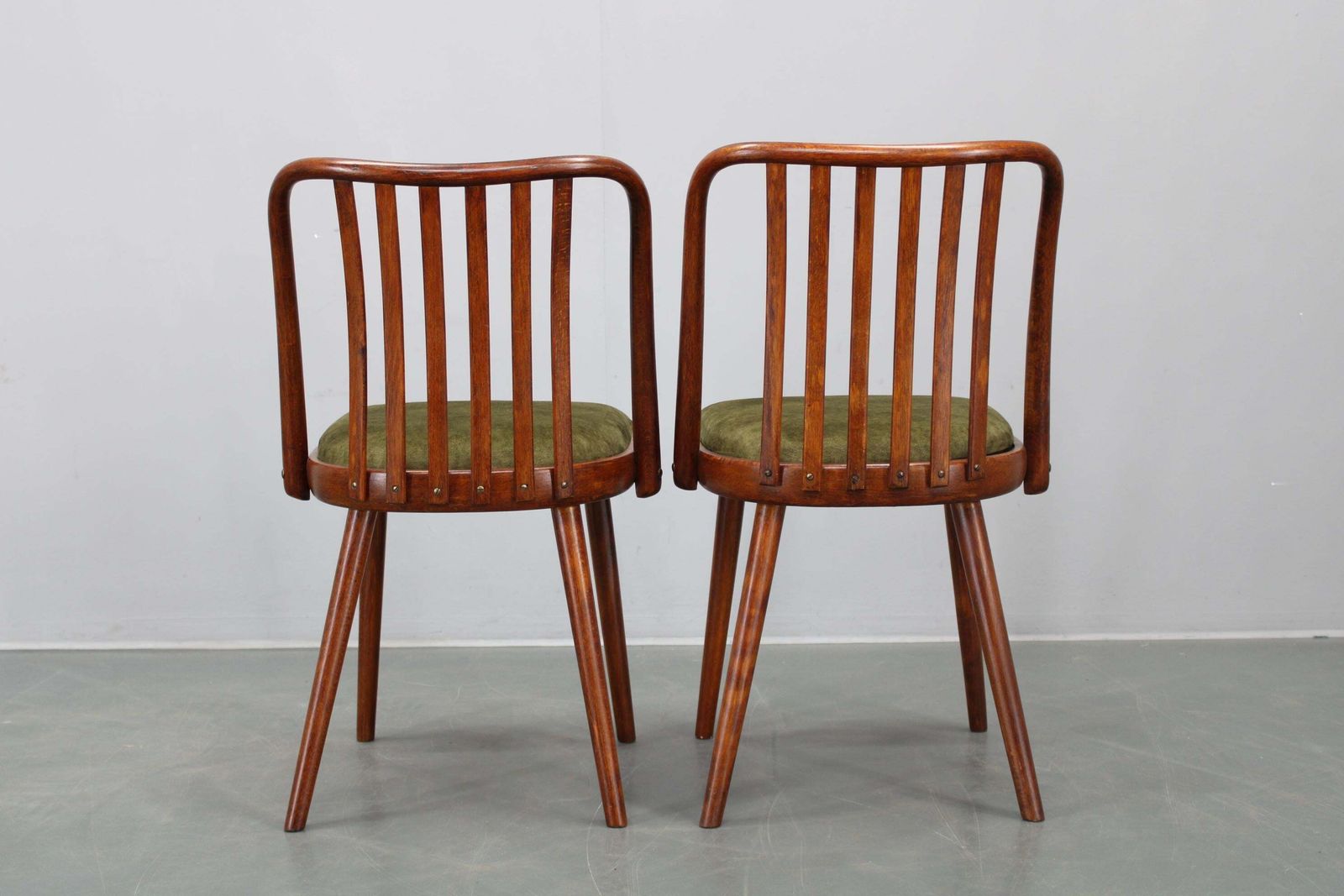 Set Of Four 1960s šuman Mid Century Beech Dining Chairs, Restored Upholstery photo 1010.0