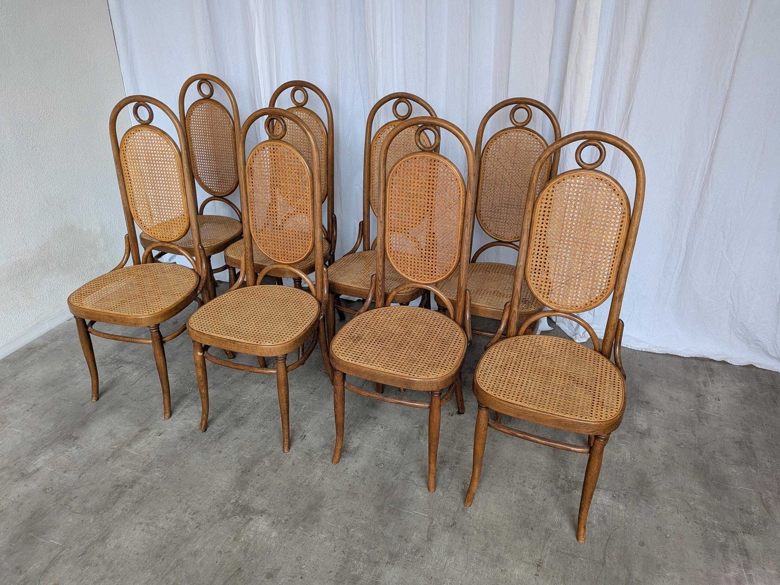 Vintage Bentwood Cane Dining Chair, Thonet Style, 1970s Yugoslavia photo furniture