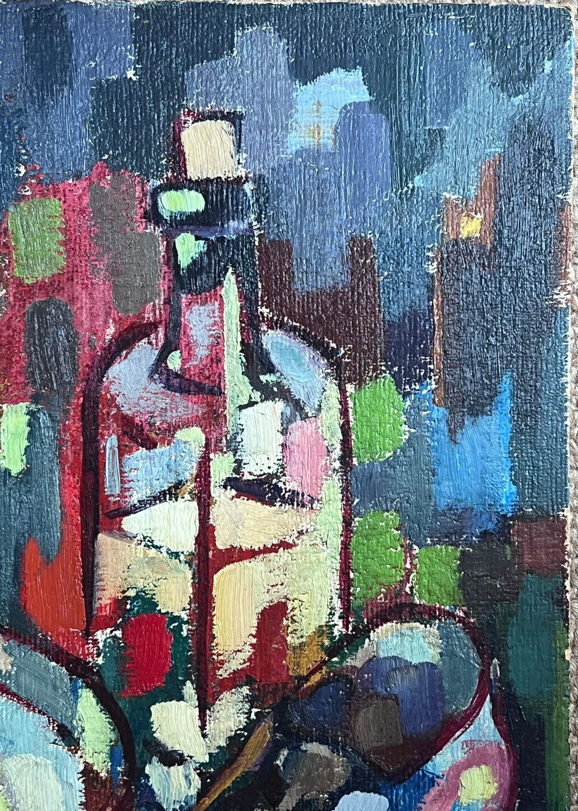 Raymond Guidot 20th Century French Cubist Abstract Still Life Objects Painting photo 825.0
