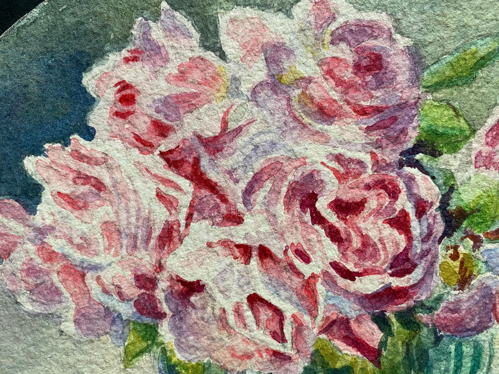 Unknown Early 1900's French Impressionist Signed Flower Watercolour By Marie Carreau Circa 1900s photo Art