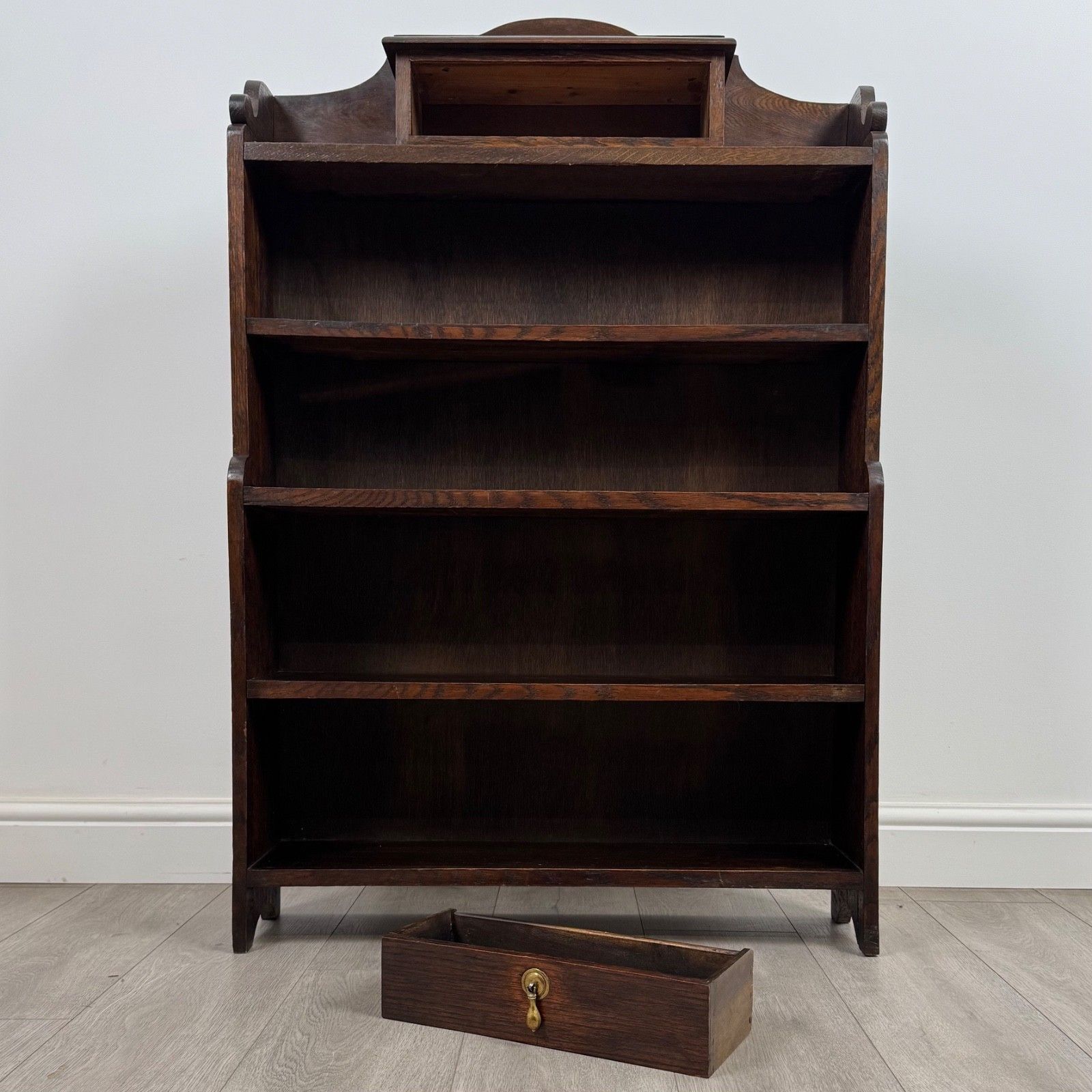 photo for sale Antique 20th Century Good Quality Open Bookcase In Oak