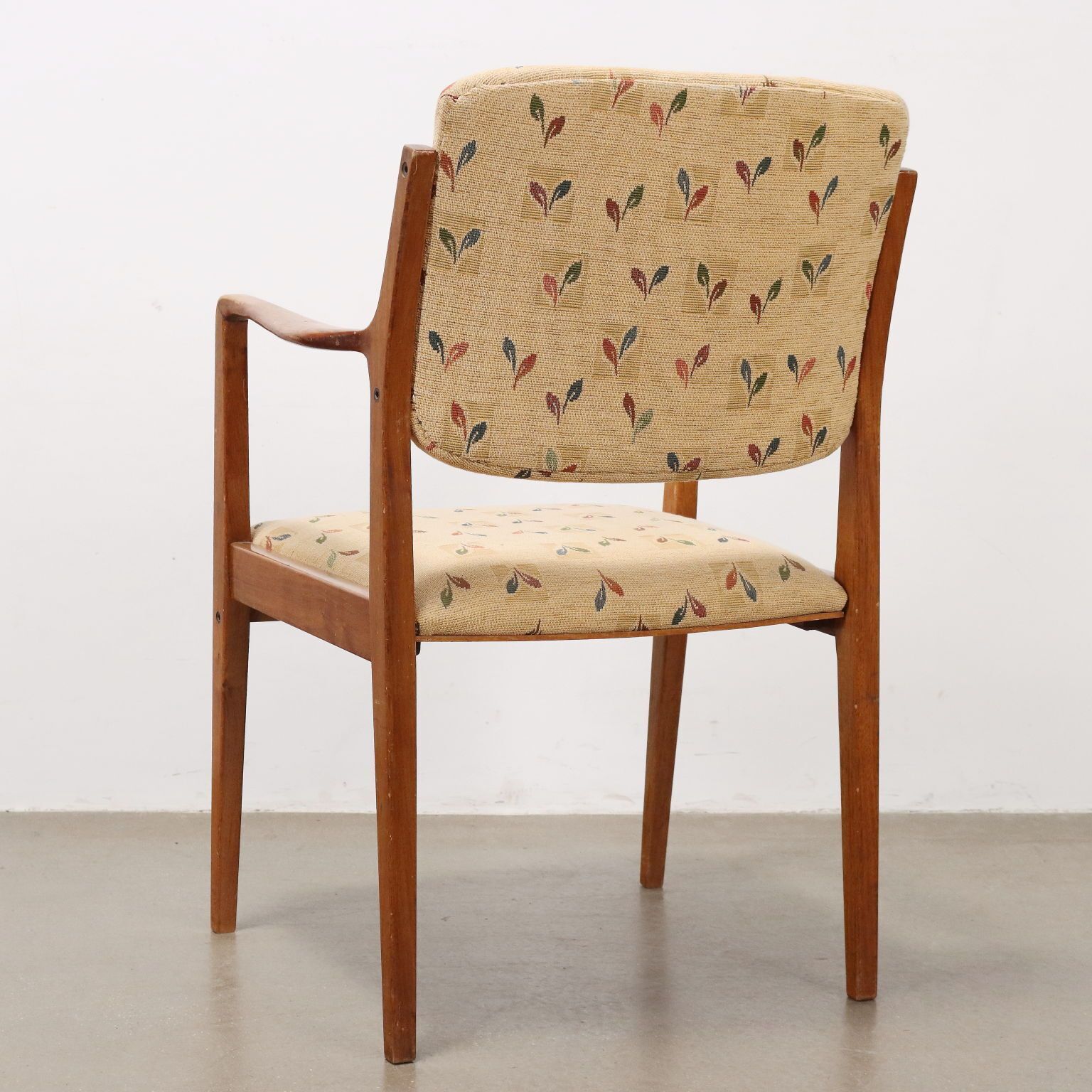Vintage Chairs Beech Wood Fabric Italy 1950s 60s photo vintage