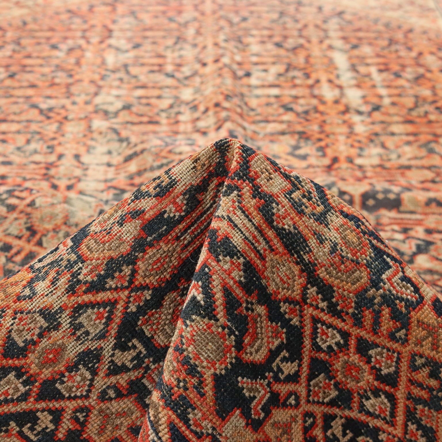 photo for sale Antique Asian Carpet Cotton Wool Extra Thin Knot 71 X 51 In
