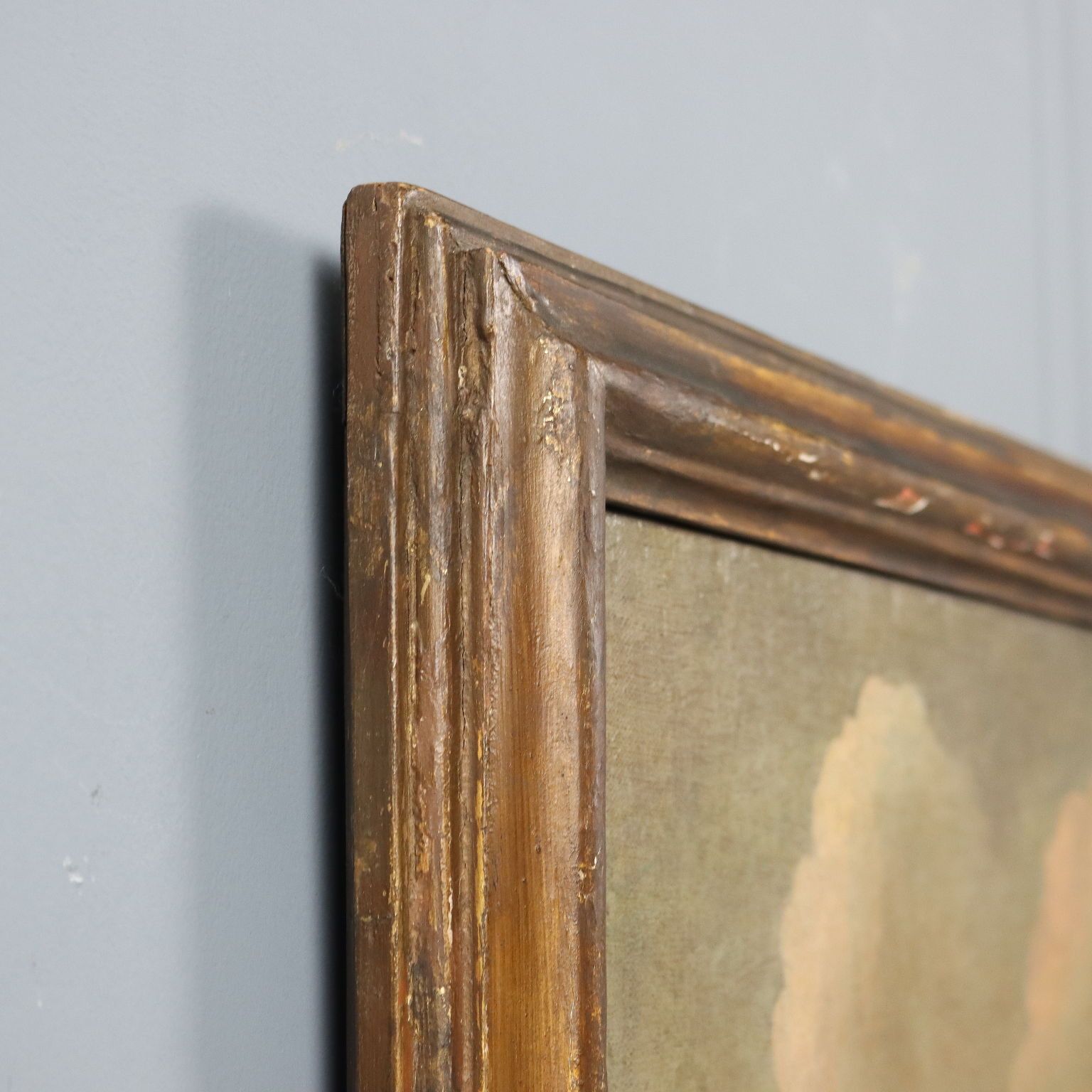 photo for sale Antique Painting Landscape With Building Oil On Canvas XVIII Century