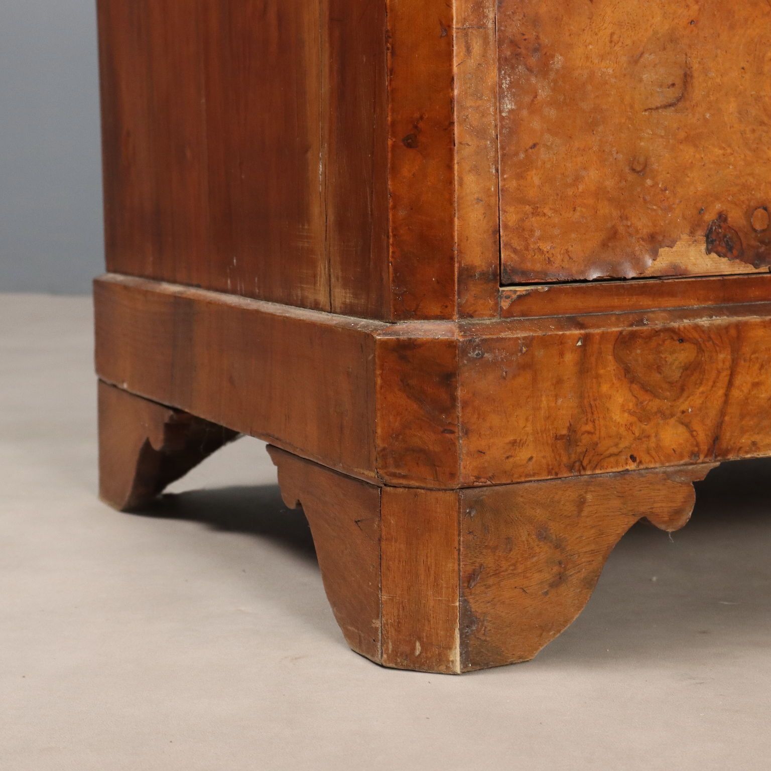 photo buy Antique Biedermeier Secretaire Feather Walnut Burl Austria XIX Century