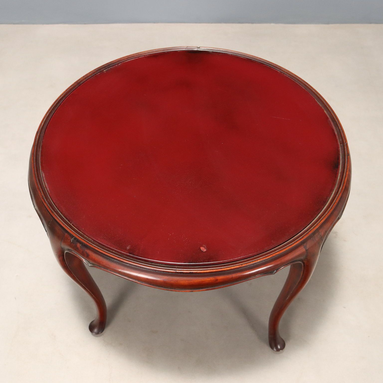 Antique Coffee Table Mahogany Opaline Glass Italy XX Century photo vinterior