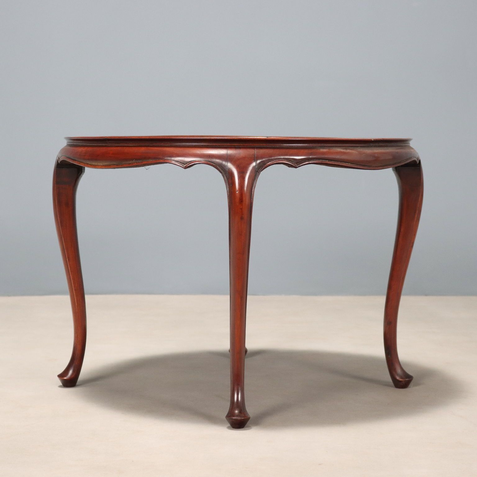 Antique Coffee Table Mahogany Opaline Glass Italy XX Century photo vintage