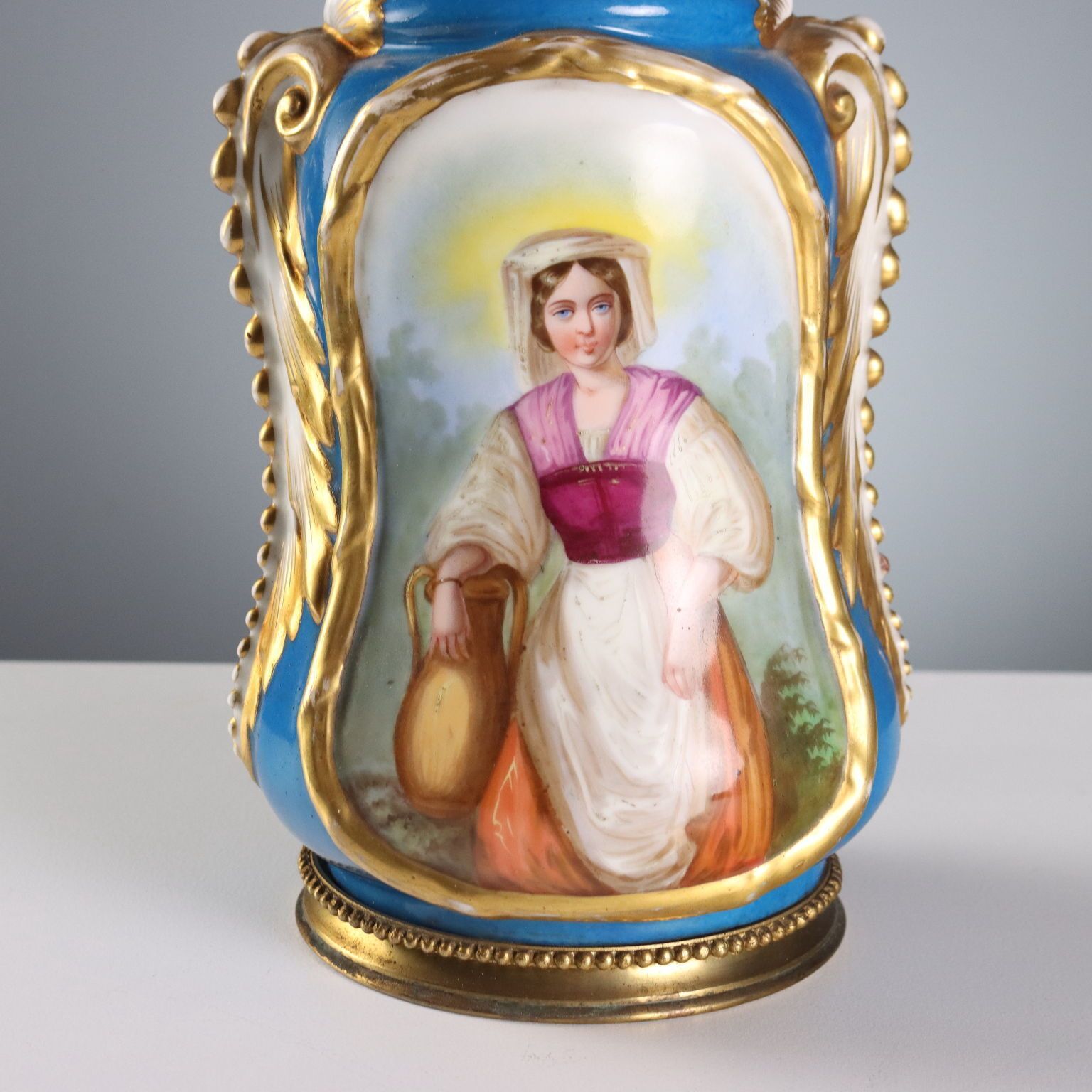 Antique Lamps Painted Ceramic Bronze Europe XIX Century photo 860.0