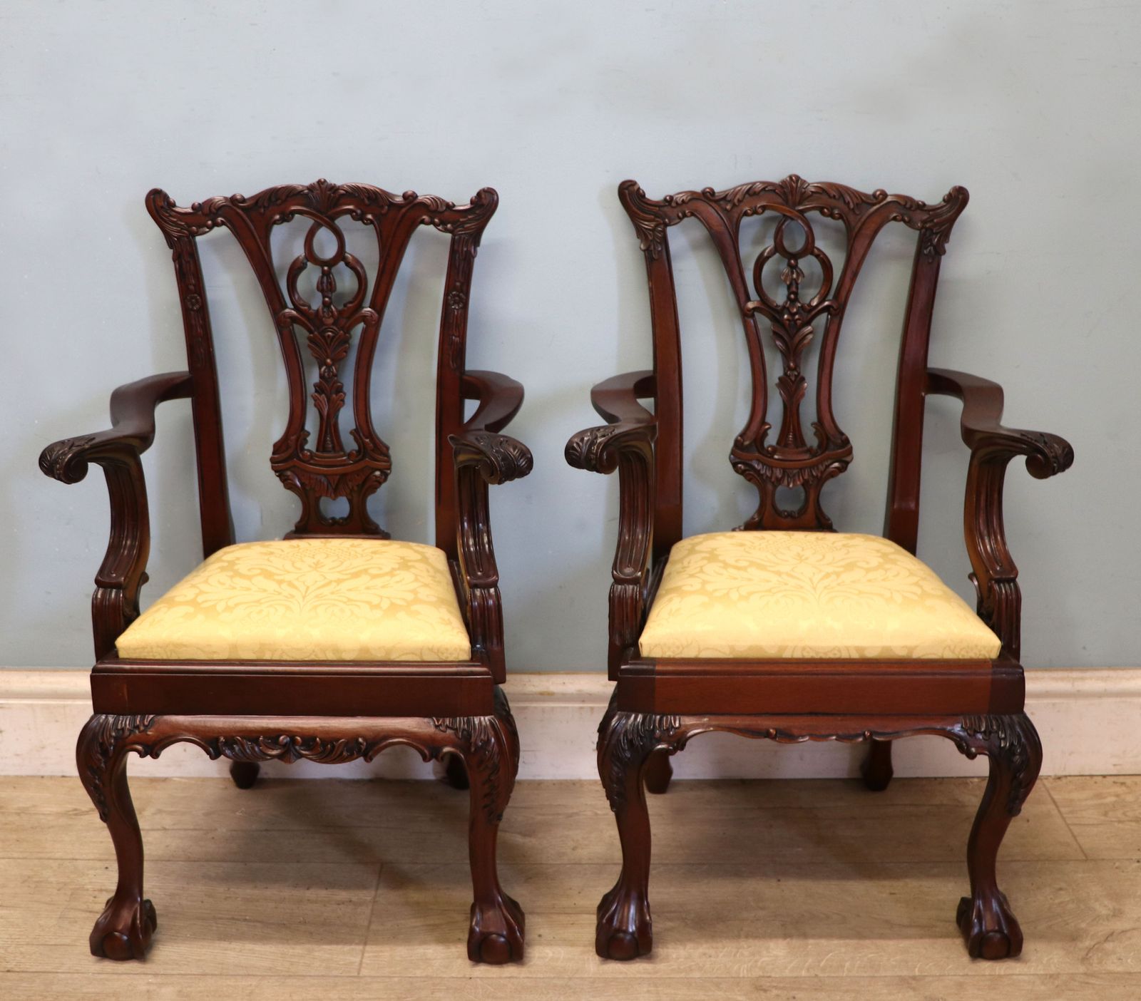 An Absolutely Charming Pair Of Nice Quality Georgian Revival Style Children’s Open Arm Or Carver Chairs. photo furniture