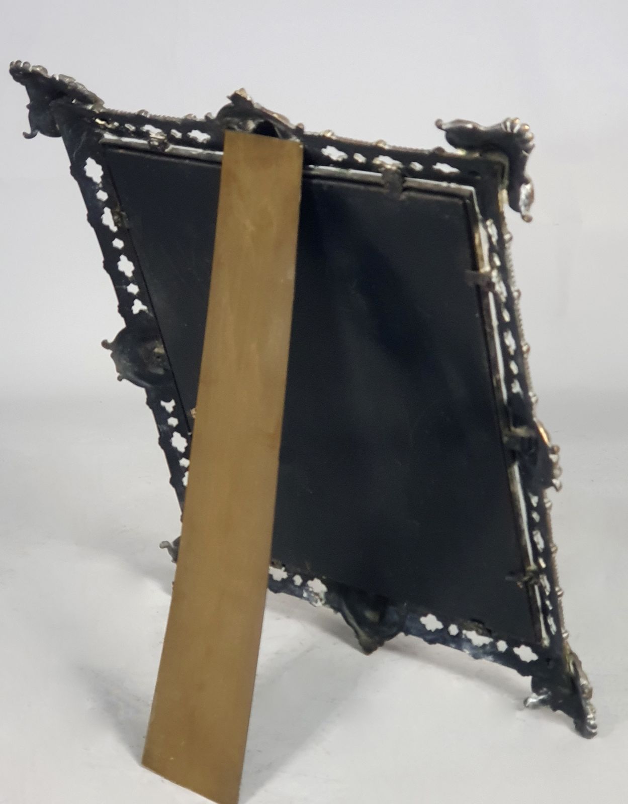 Victorian Brass Wall Hanging Mirror With Original Glass And Cherubs C. 1870 photo Home Decor