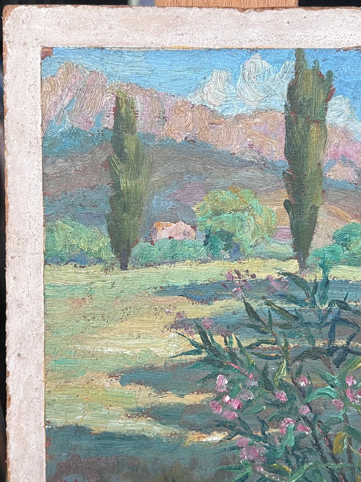 L. Descatoire (19th 20th Century) Mid 20th Century French Impressionist Oil Painting Provence Landscape Trees photo for sale