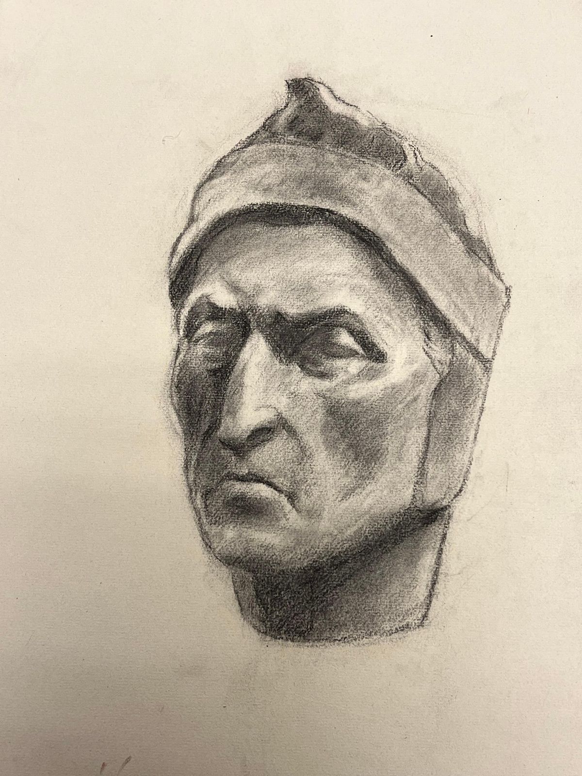 Josine Vignon Mid Century French Drawing Study Of A Classical Bust 1945 photo 125.0