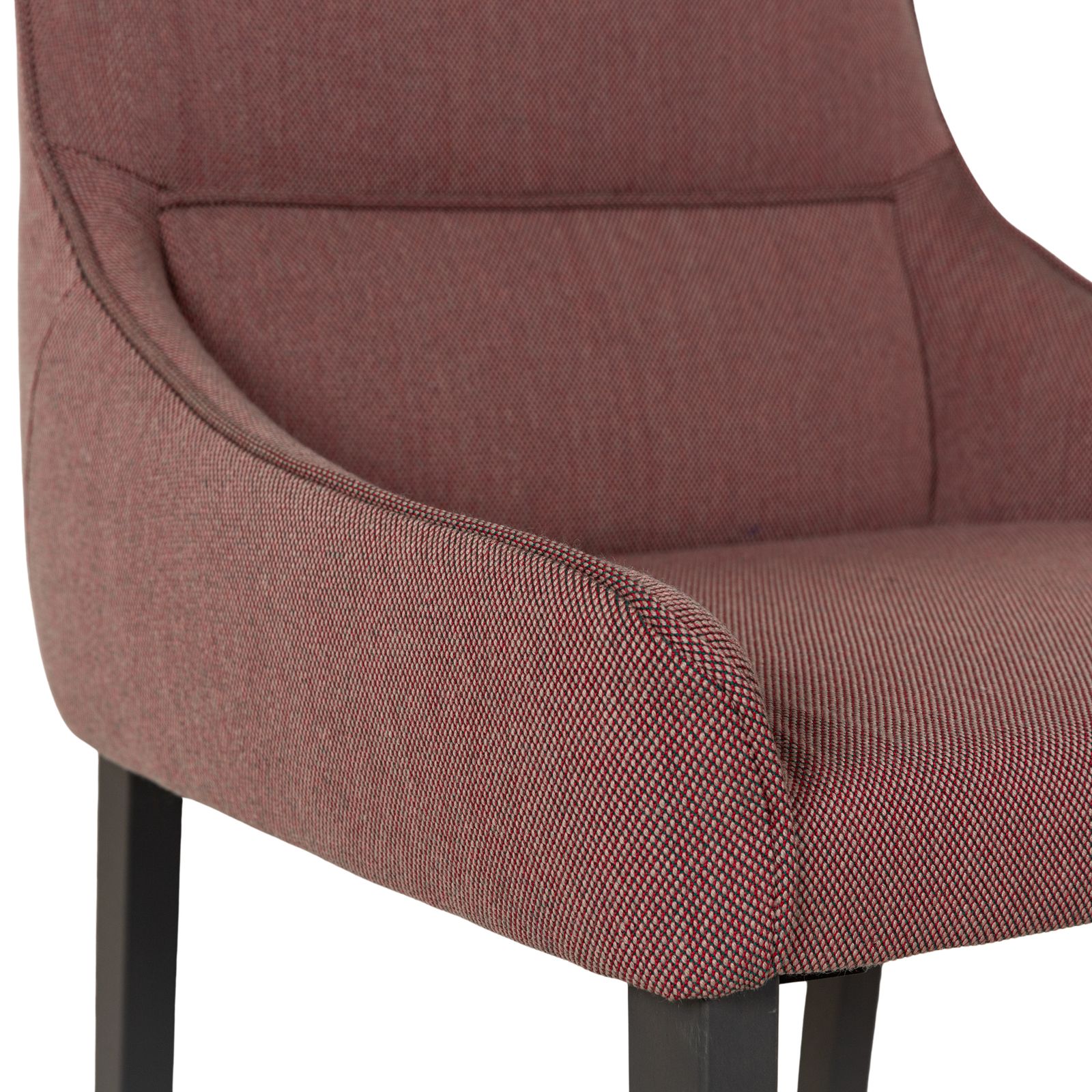 Set Of 4 Ligne Roset Long Island Fabric Chair Red Green Rose photo for sale