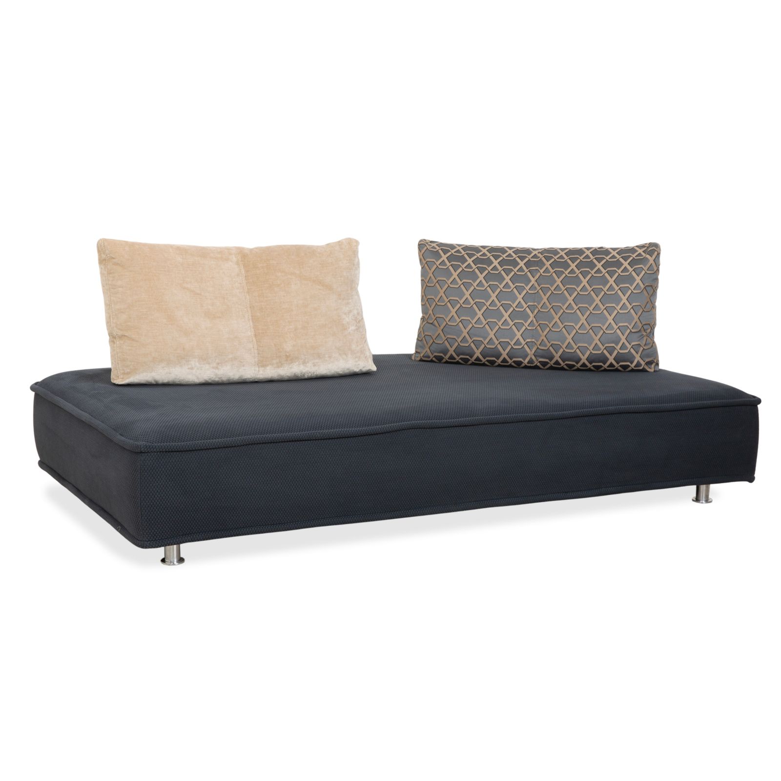 Méridienne canapé 2 places Roche Bobois Escapade en tissu gris-bleu