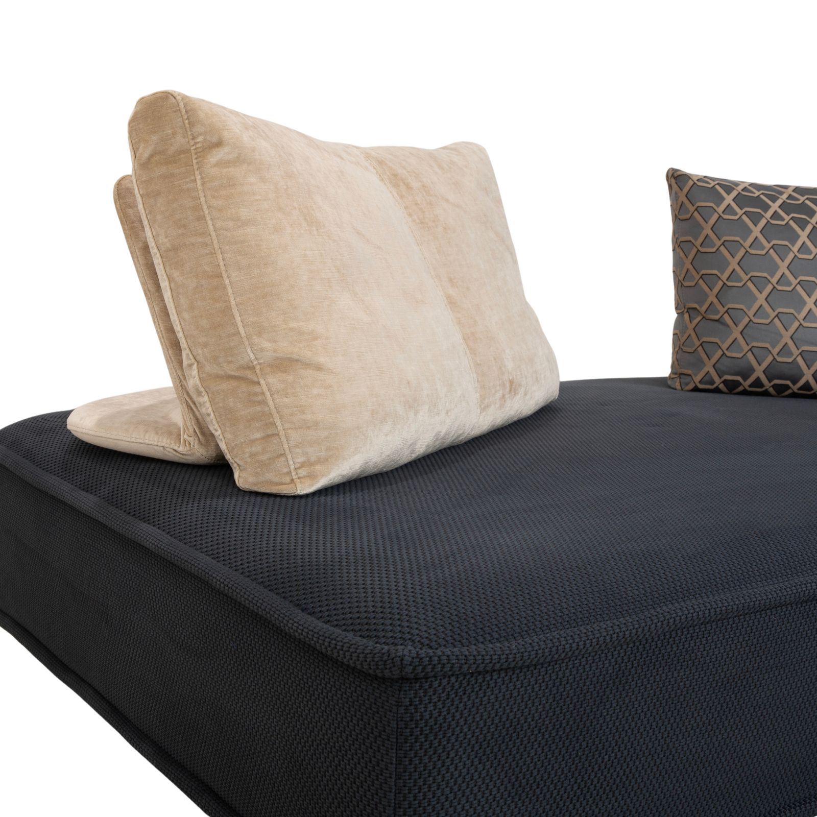 Méridienne canapé 2 places Roche Bobois Escapade en tissu gris-bleu photo vinterior