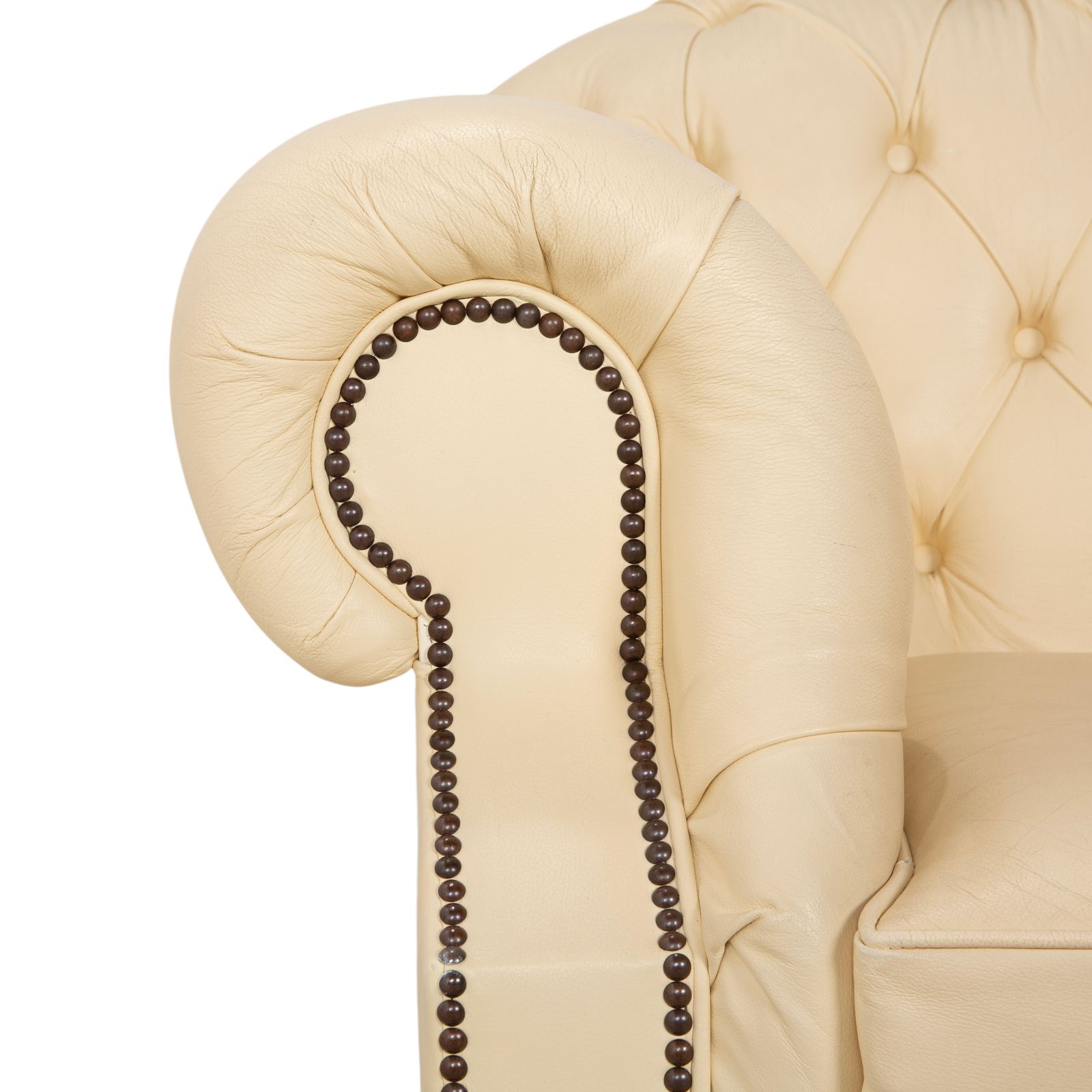 Chesterfield Centurion Leather Armchair Cream Vintage photo buy