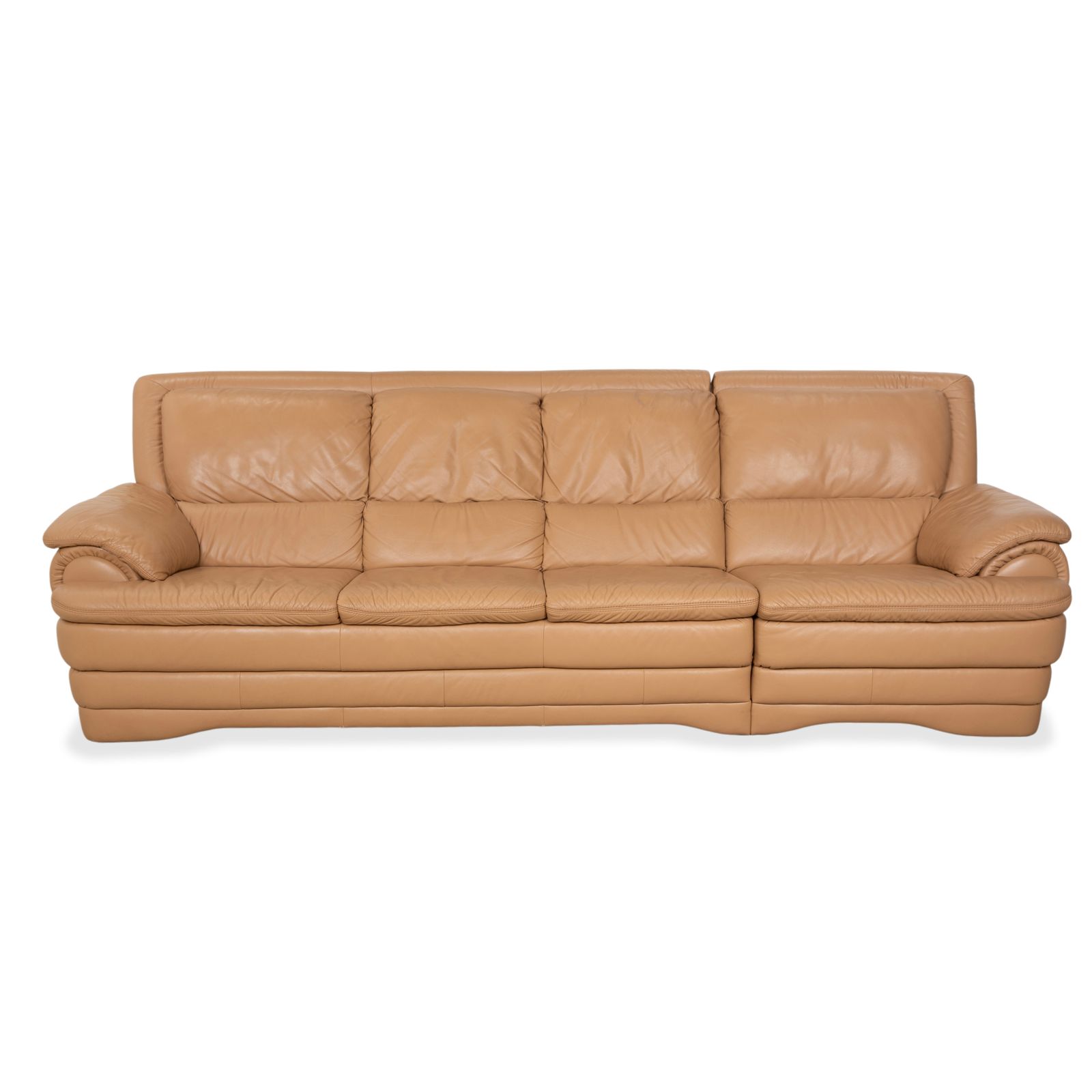 Canapé Himolla 4 places en cuir brun beige