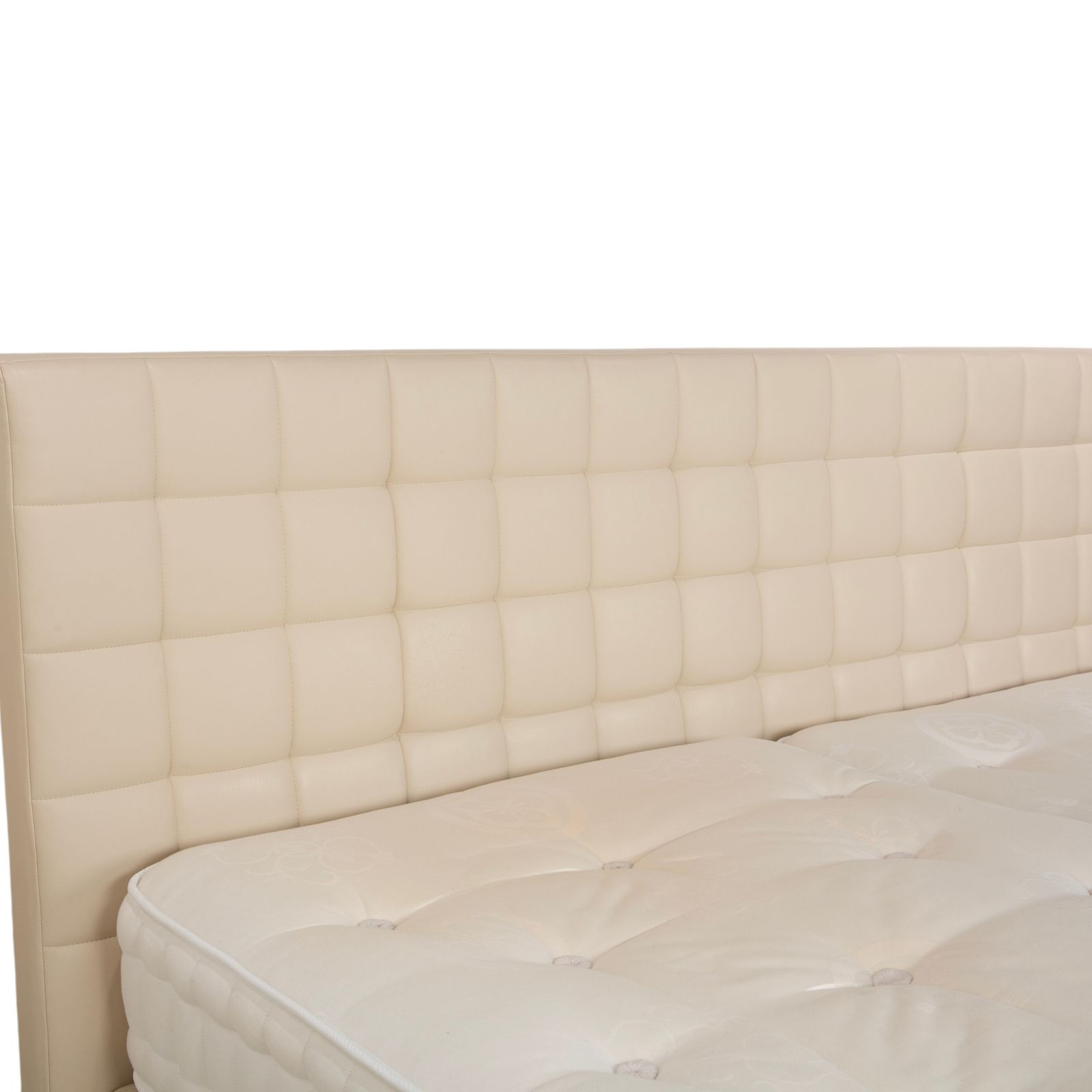 Boxspringliebe Stockholm Bed Faux Leather Cream Beige photo 1810.0
