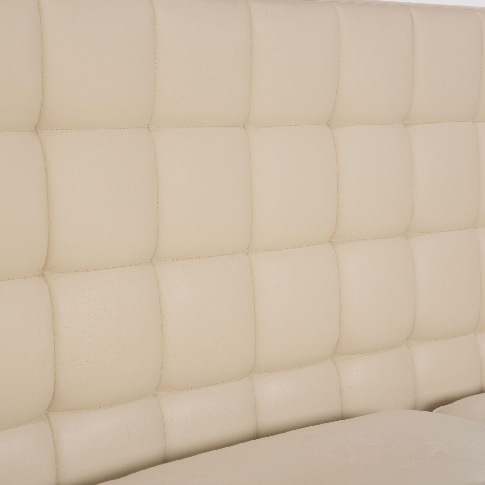 Boxspringliebe Stockholm Bed Faux Leather Cream Beige photo vinterior