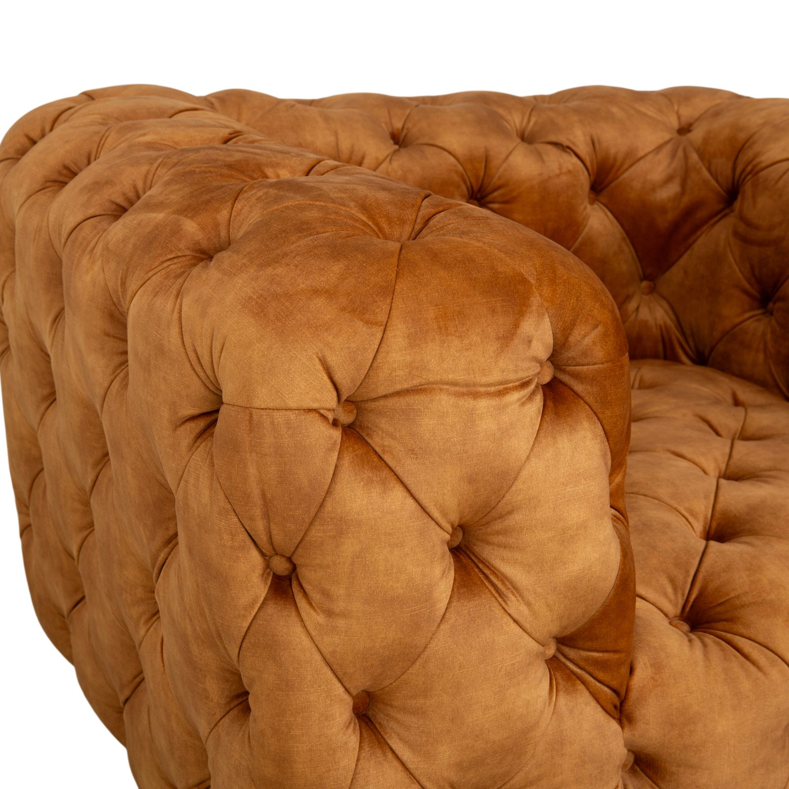 Chesterfield Fabric Armchair, Gold, Yellow, Ochre, Kare Design photo 1676.0