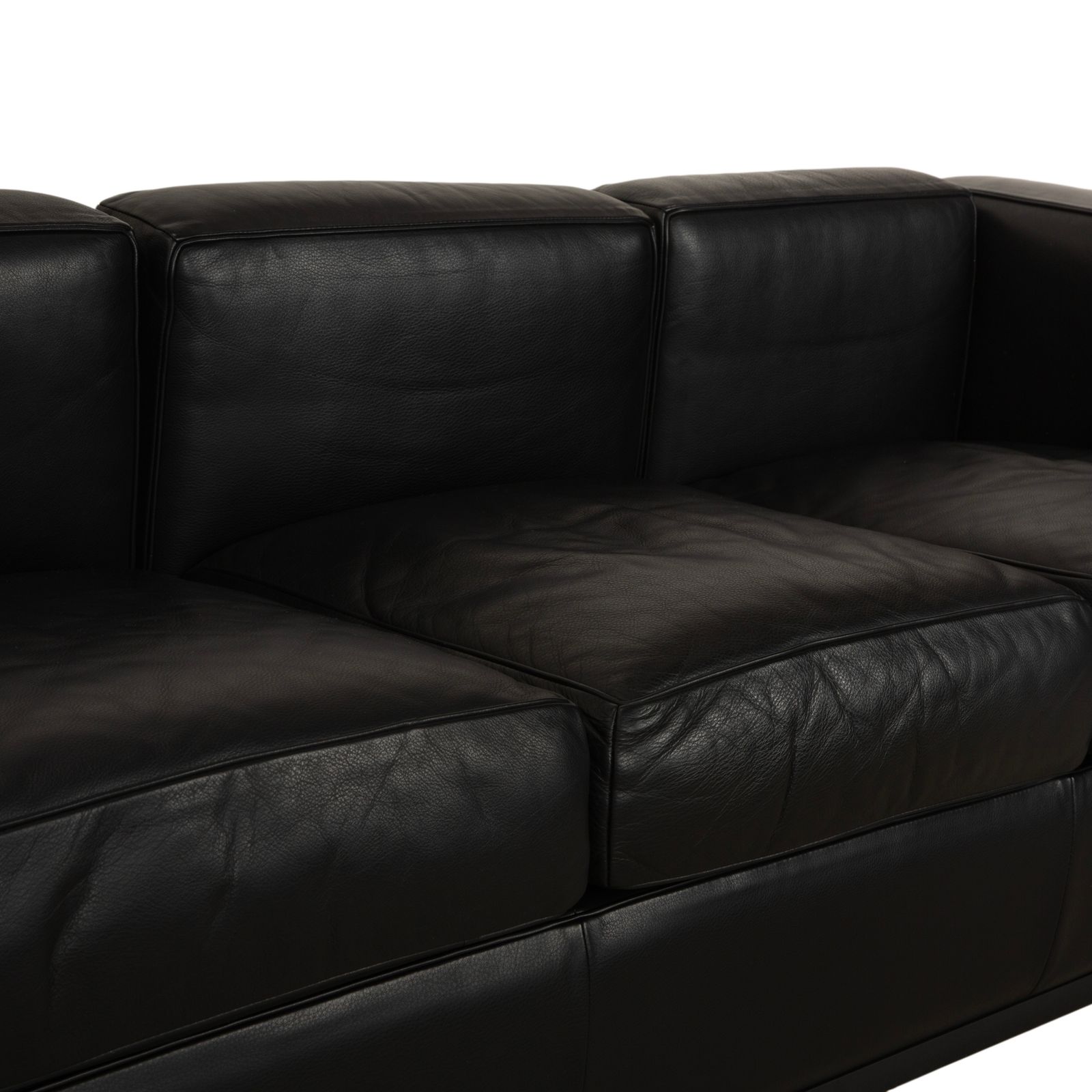 Cassina LC2 Leren Driezitsbank Zwart photo for sale