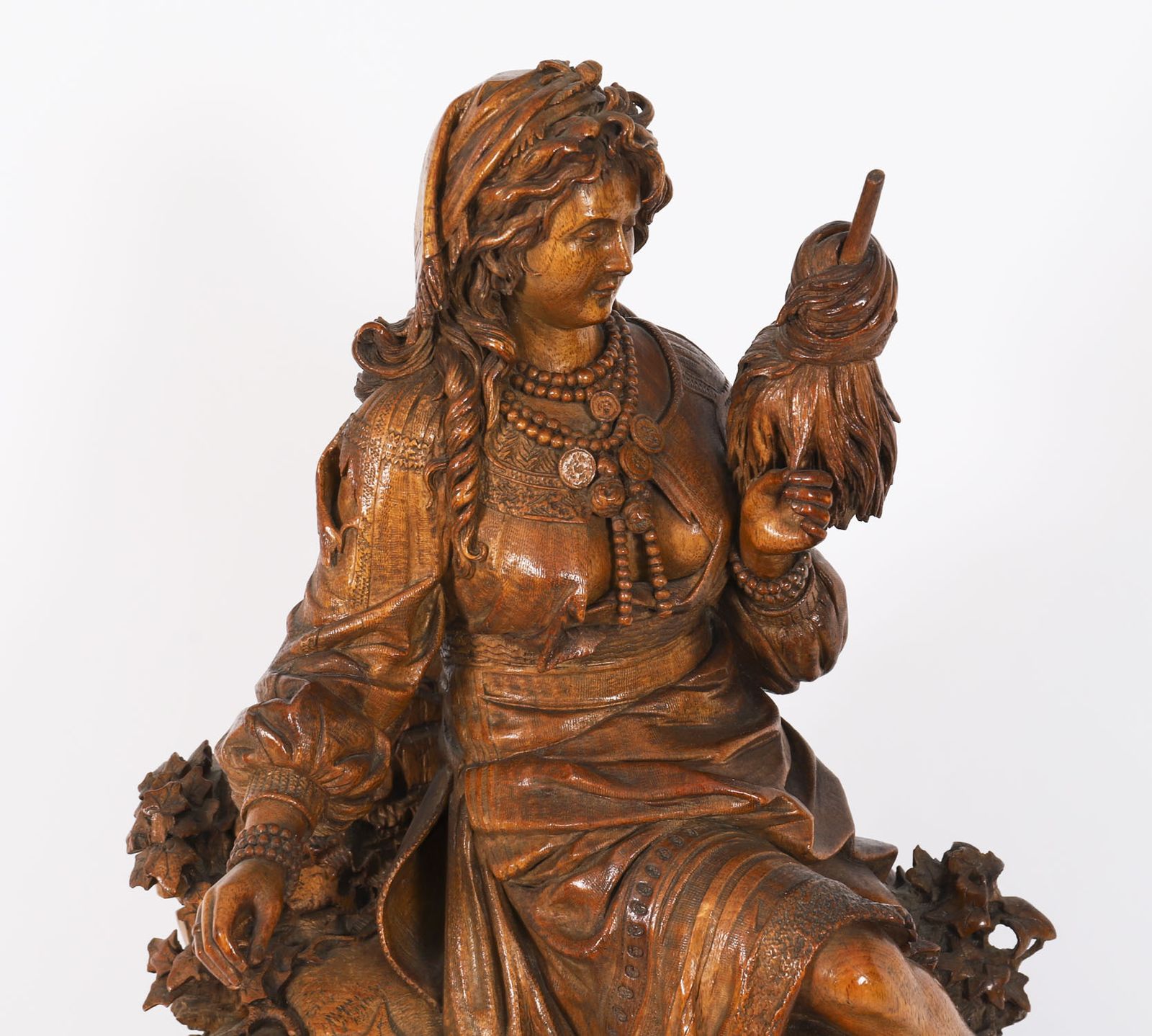 Antique Swiss 'Black Forest' Carved Linden Wood Clock By Bergen & Co 19th C photo for sale