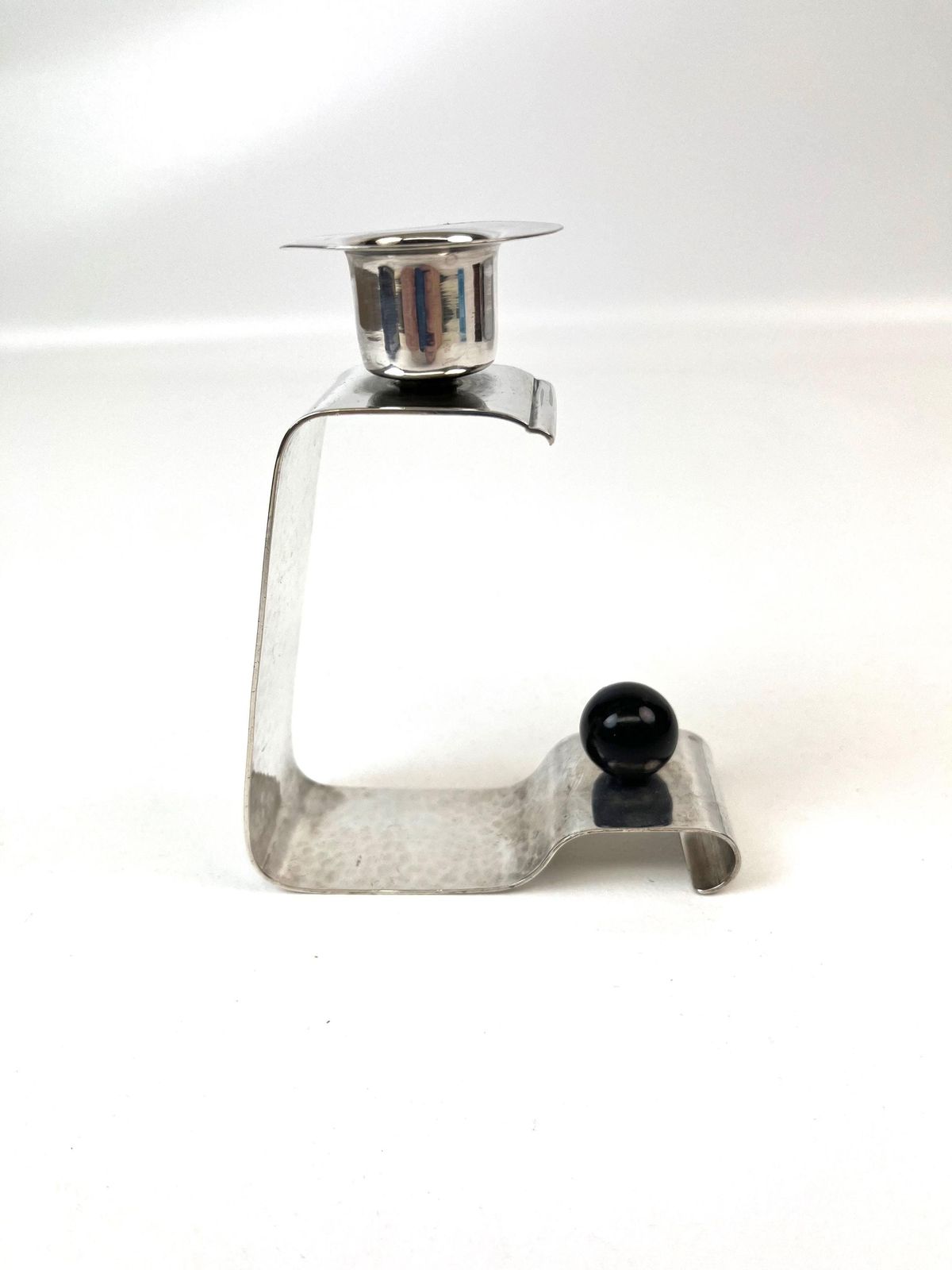 Rare Avant Garde Bauhaus Silver Plated Candlestick Art Deco Candle Holder By Hoka Germany 1930 photo Home Decor