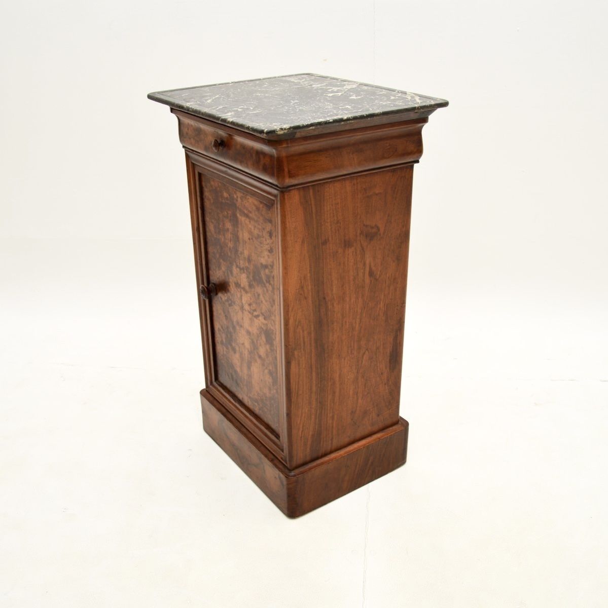Antique French Walnut Marble Top Bedside Cabinet photo buy