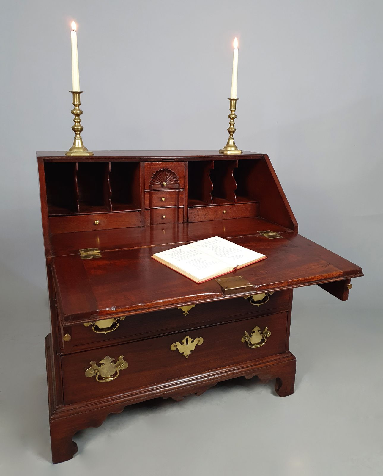 George II Petite Fruitwood And Cedarwood ‘Chippendale’ Bureau C. 1750