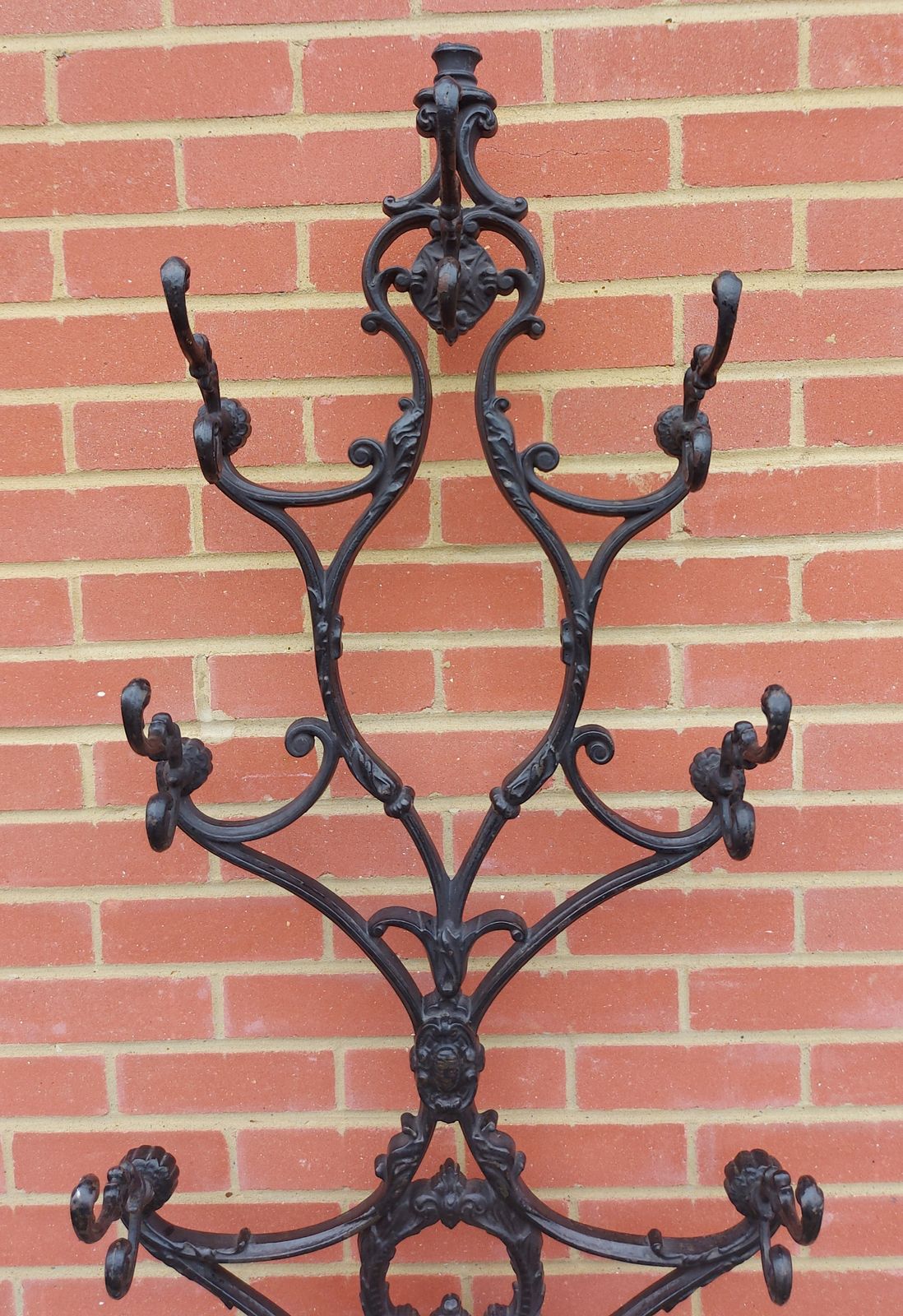 Rare French 19th Century French Cast Iron Hallstand Coat Rack By Corneau Frères photo vintage