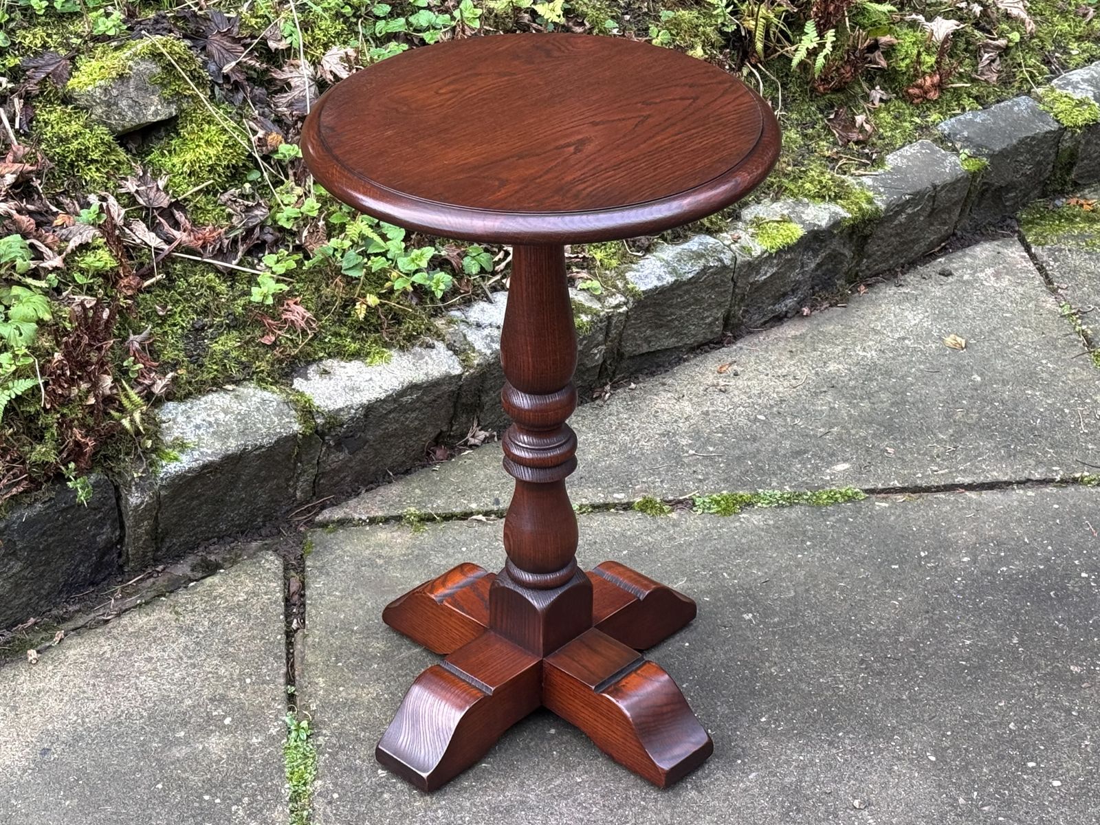 A Wood Brothers Old Charm Tudor Brown Solid Oak Occasional Lamp / Wine / Coffee Table photo furniture