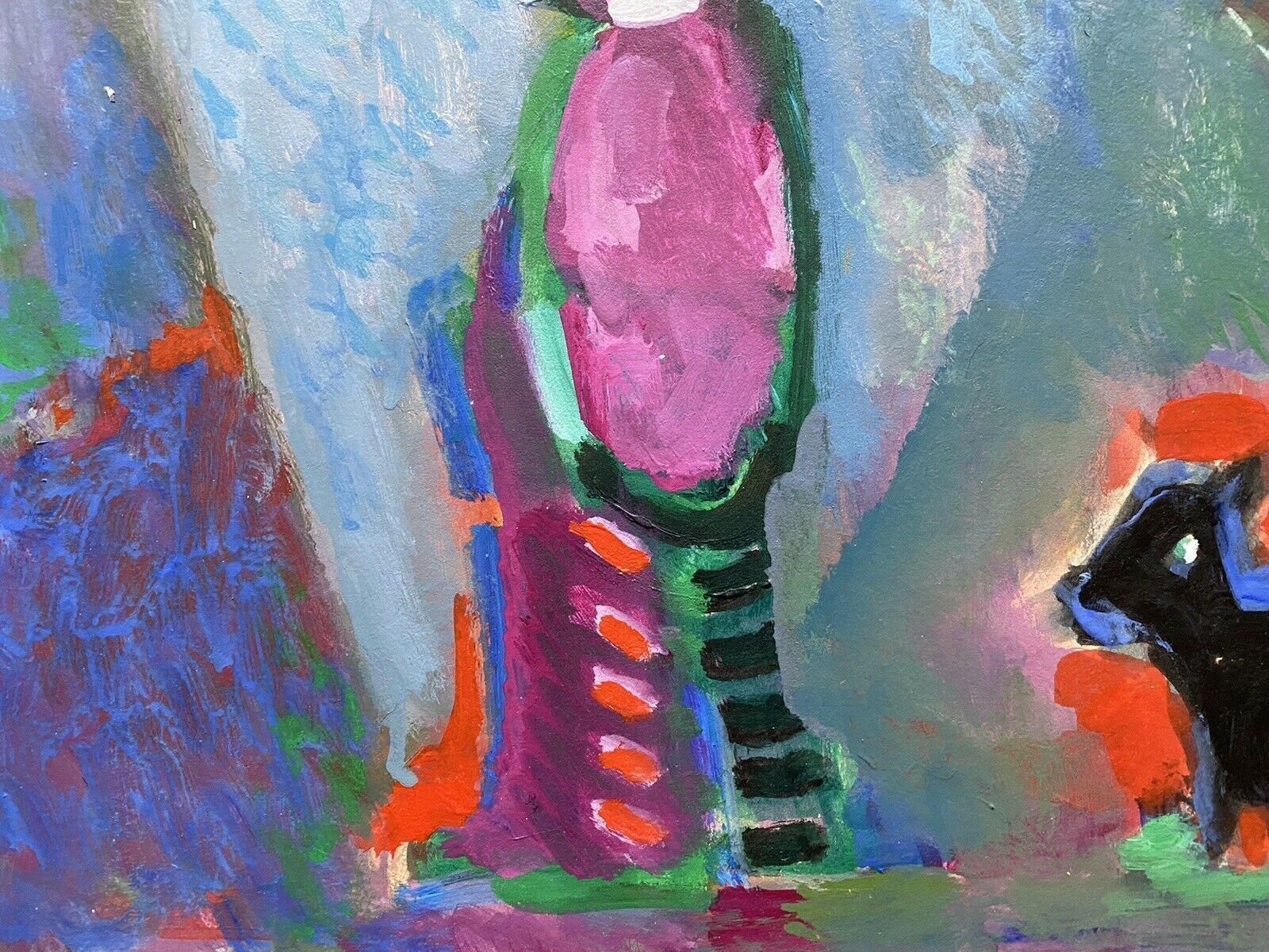 Akos Biro Akos Biro 'Hungarian 1911 2002' French Expressionist Oil, Figure With Dog 2006 photo 295.0