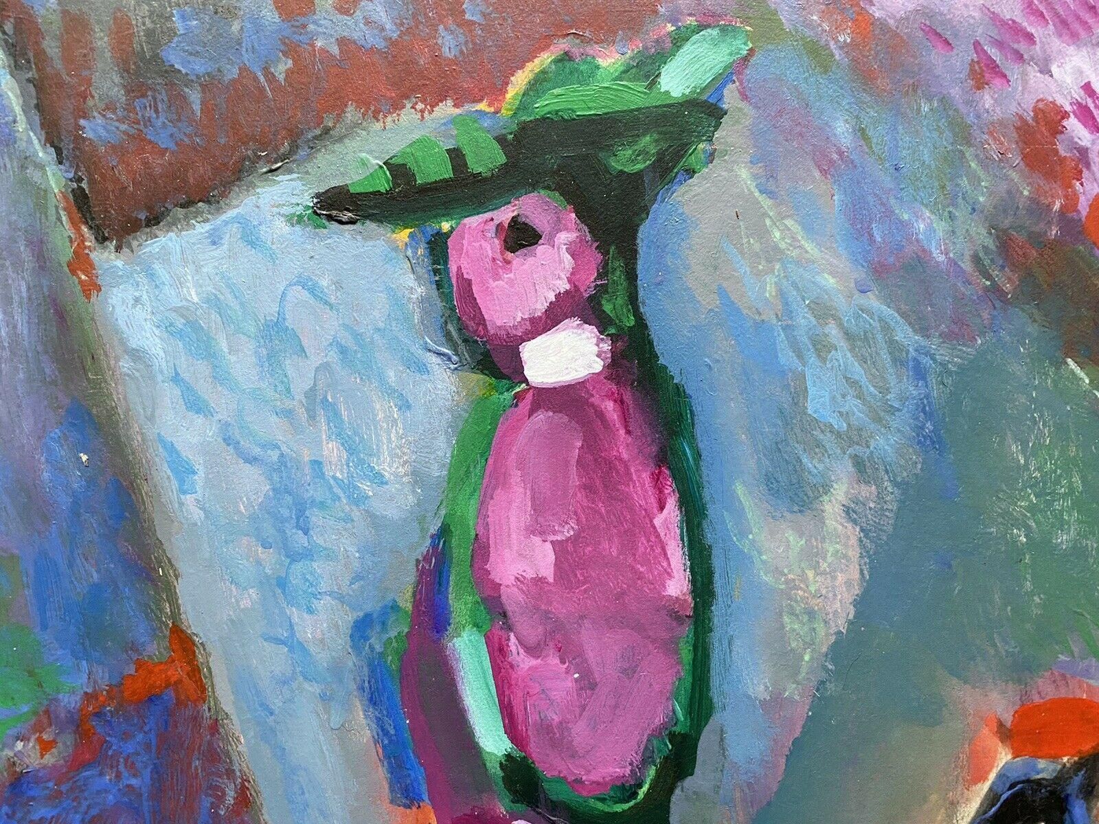 Akos Biro Akos Biro 'Hungarian 1911 2002' French Expressionist Oil, Figure With Dog 2006 photo vinterior