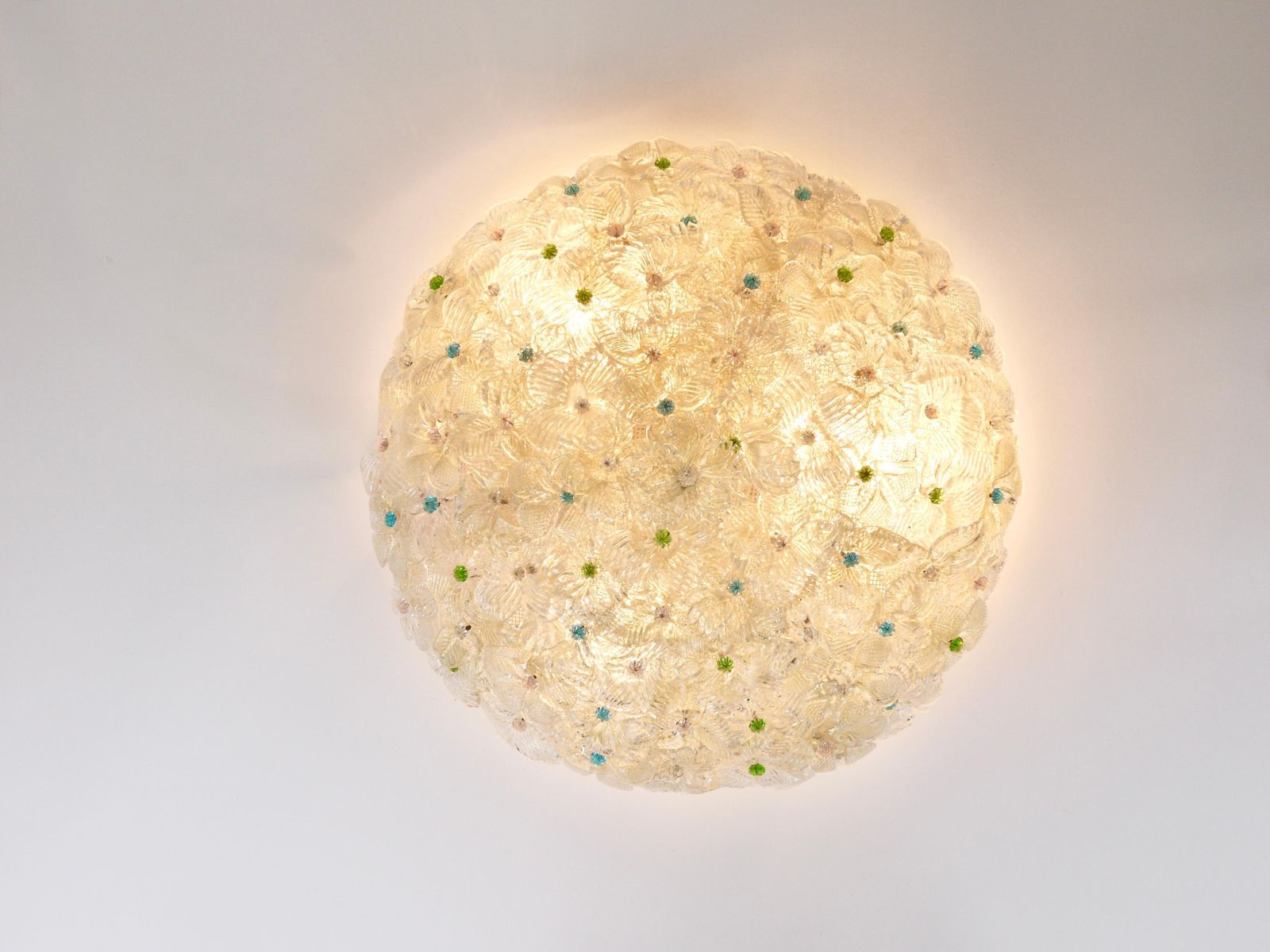 photo vinterior Barovier & Toso Large Millefiori Murano Glass Flower Flush Mount, Italy, 1960s