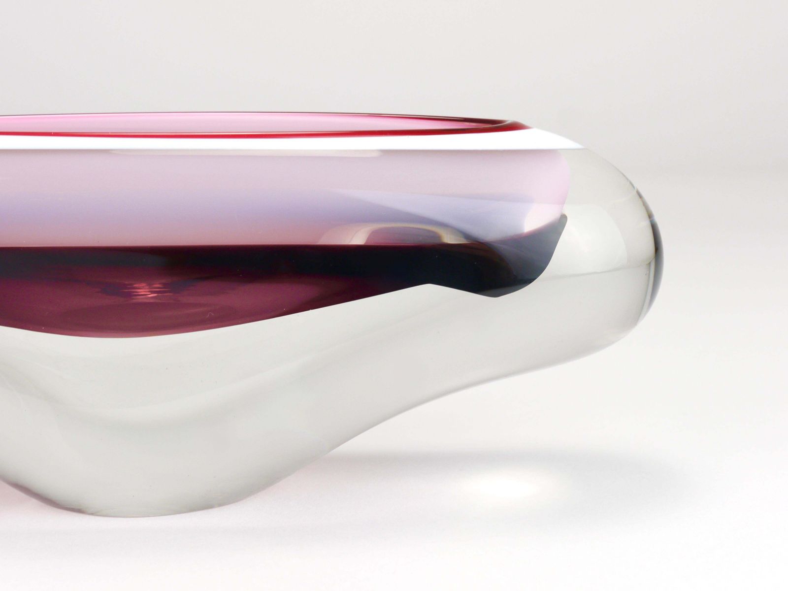 Josef Hospodka Sommerso Multi Color Studio Art Glass Bowl, Czechoslovakia, 1960s photo Home Decor