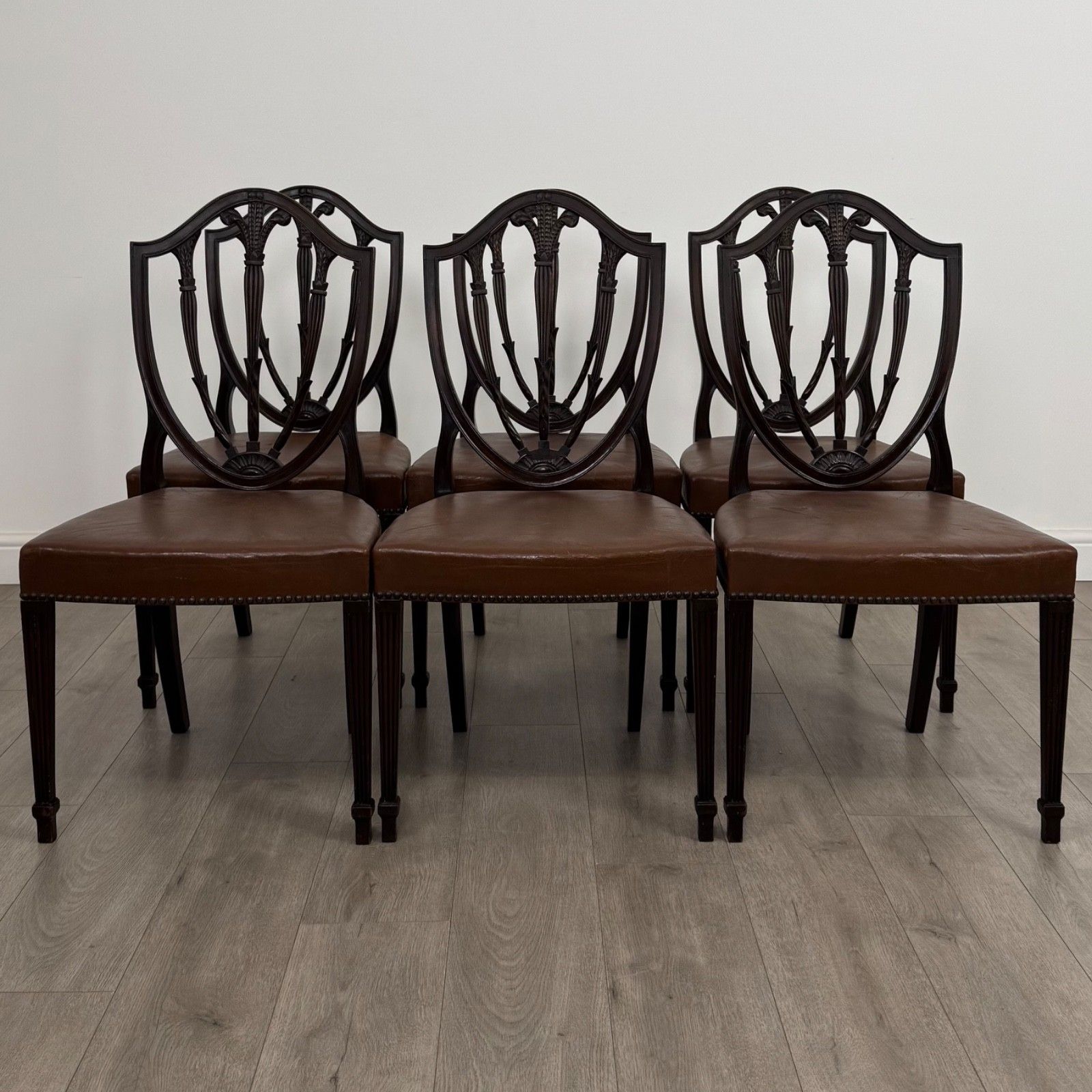 Antique 18th Century Set Of 6 Dining Chairs In Mahogany
