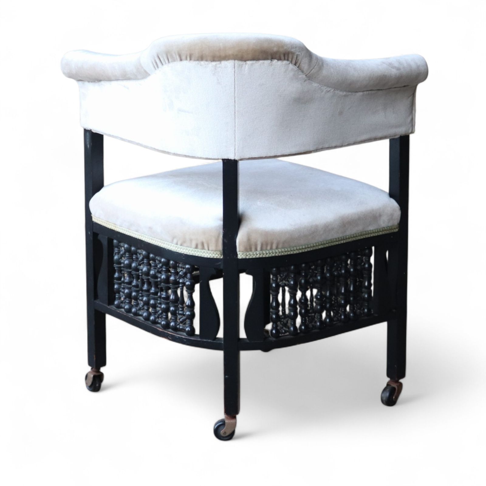 Antique Edwardian Ebonised Corner Chair / Armchair photo vintage