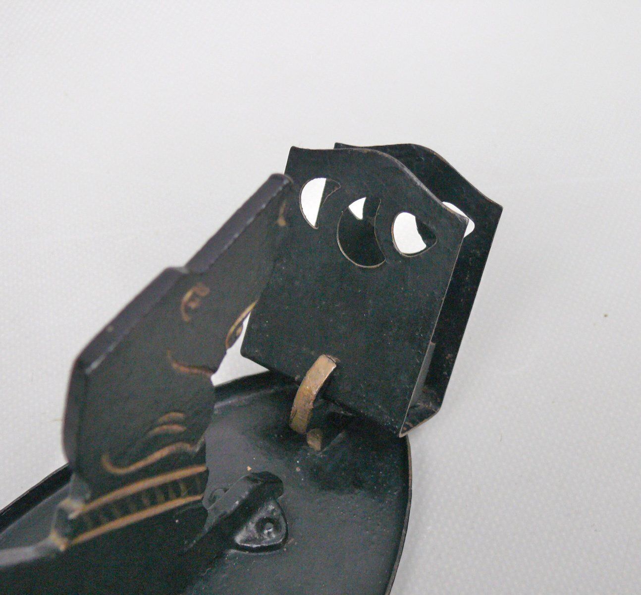 photo furniture Arts And Crafts Art Nouveau Iron, Brass, Black And Gold Cigar Cutter, 1890s