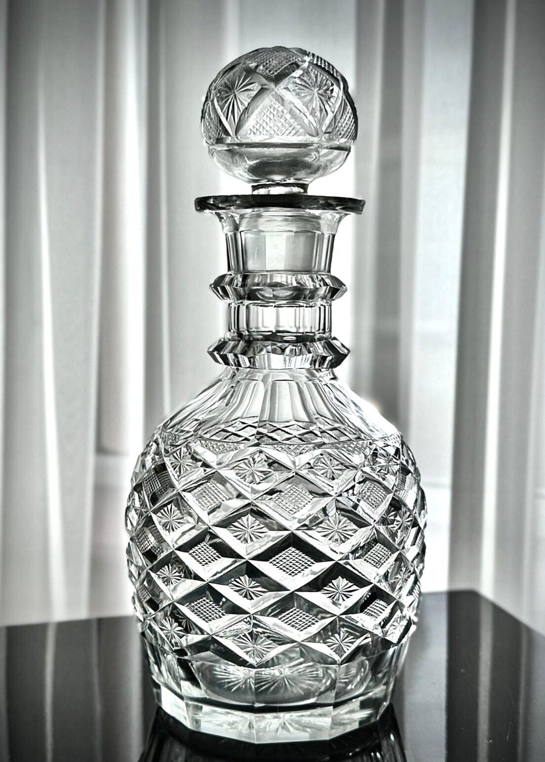 photo furniture Pair Of Victorian Cut Glass Decanters With Diamond & Hobnail Cutting, England C.1880–1900