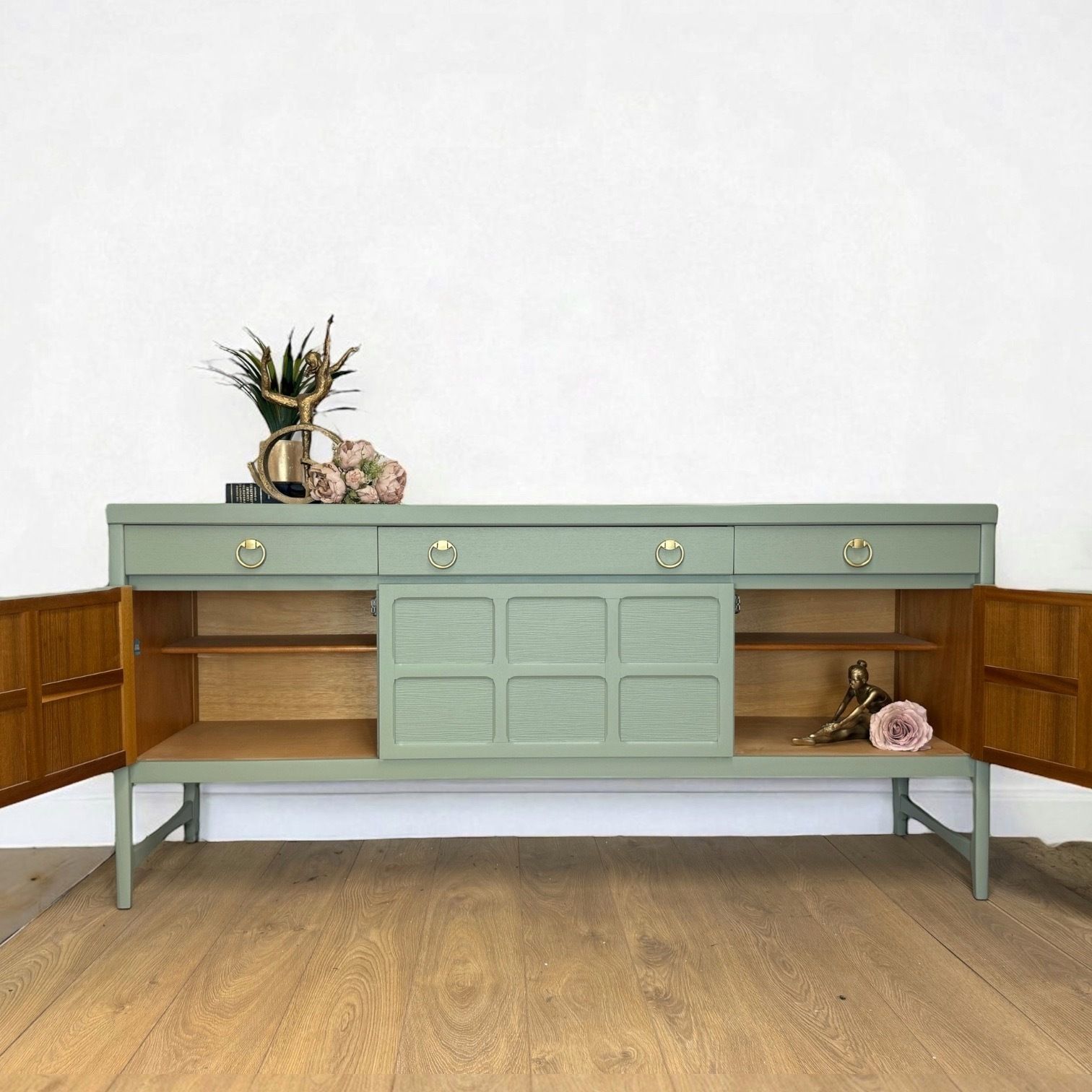 photo furniture Made To Order Mid Century Modern Sage Green Nathan Sideboard, Drinks, Cocktail, Eucalyptus