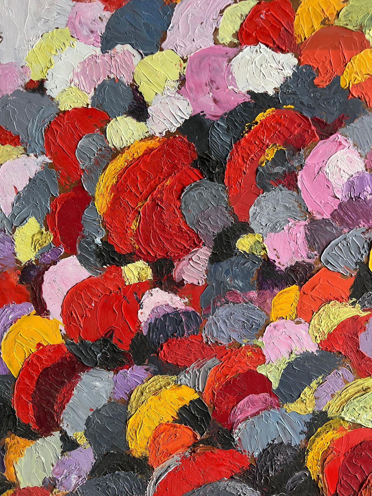 French 1960's Abstract Expressionist Painting With Bold Textured Brushstrokes Sunset Colours photo buy