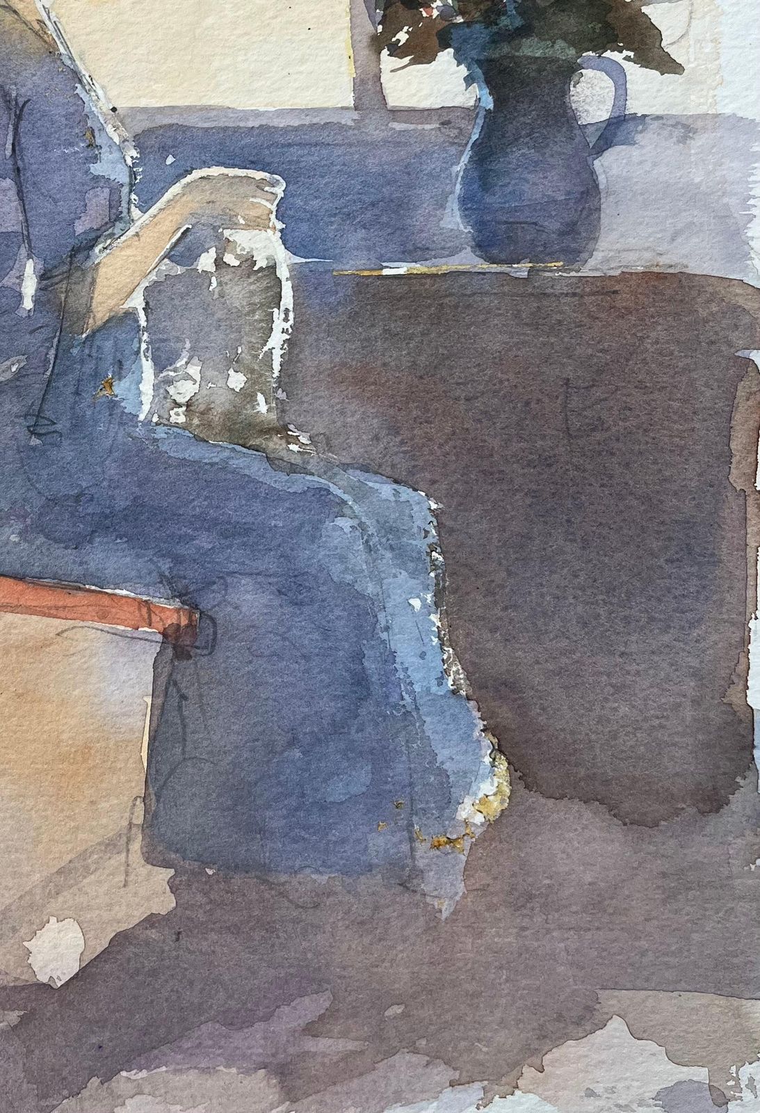 Anthony Avery British Watercolor Of A Woman Sewing By A Sunlit Window photo Art