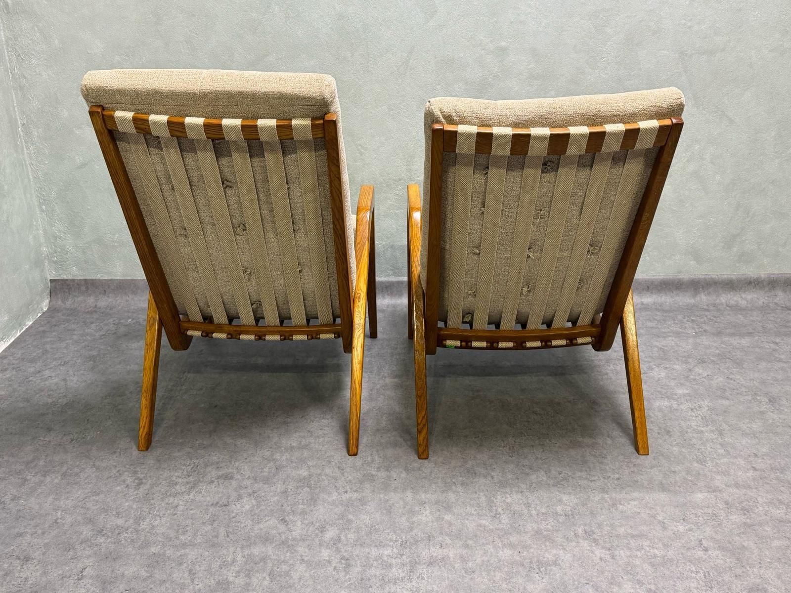 photo vinterior Pair Of Armchairs By Jan Vaněk, 1940s, Fully Restored, Czechoslovakia