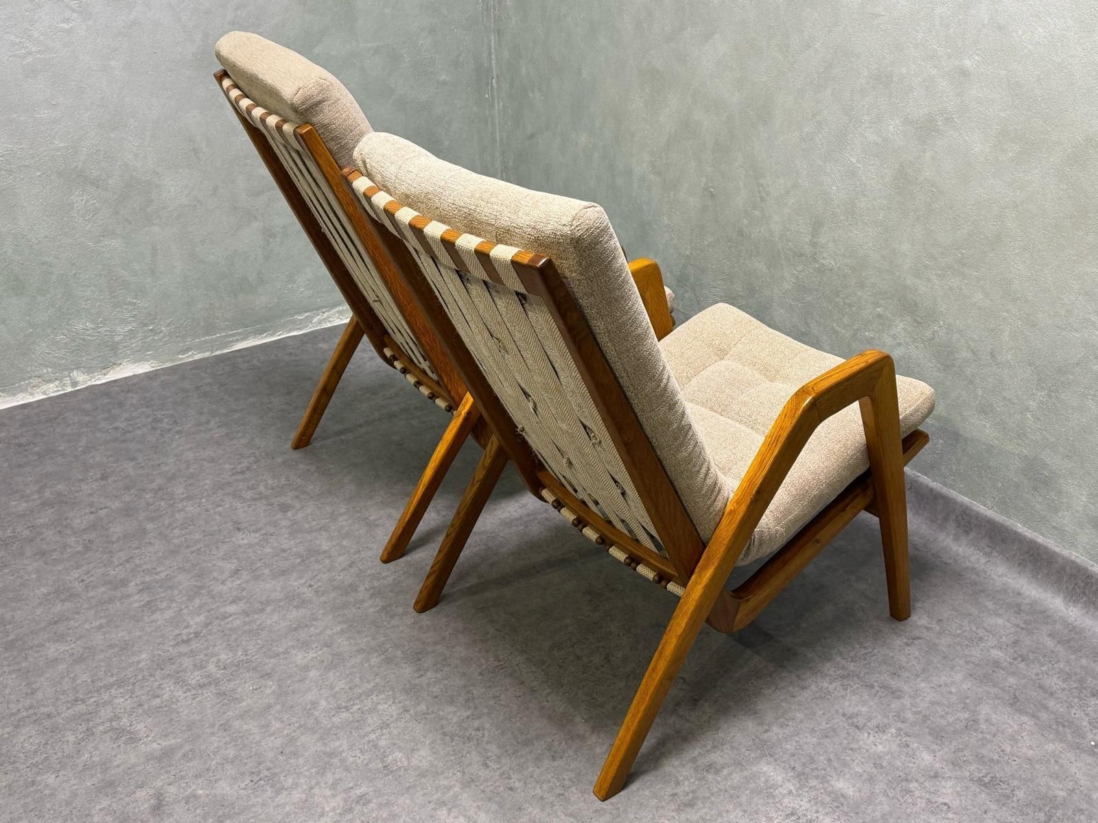 photo buy Pair Of Armchairs By Jan Vaněk, 1940s, Fully Restored, Czechoslovakia