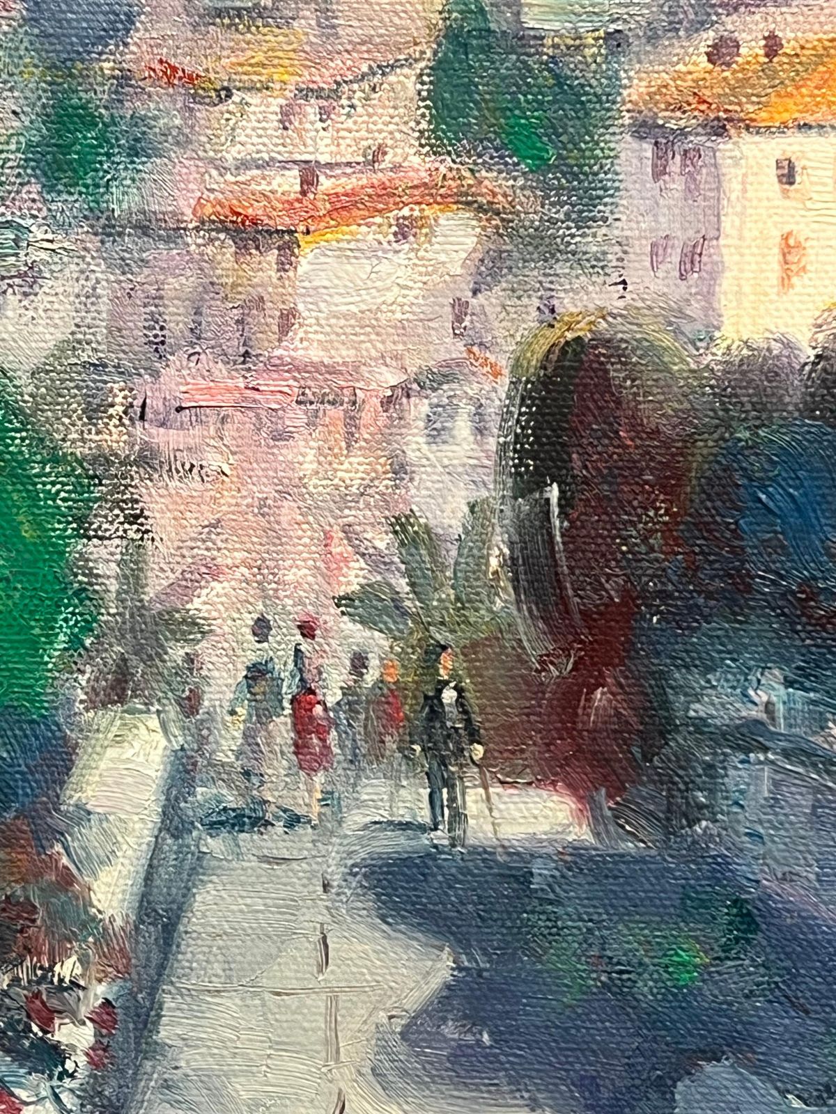 Laszlo Ritter Impressionist Signed Oil Painting Menton French Riviera Cote D'azur Landscape 20th Century photo vintage