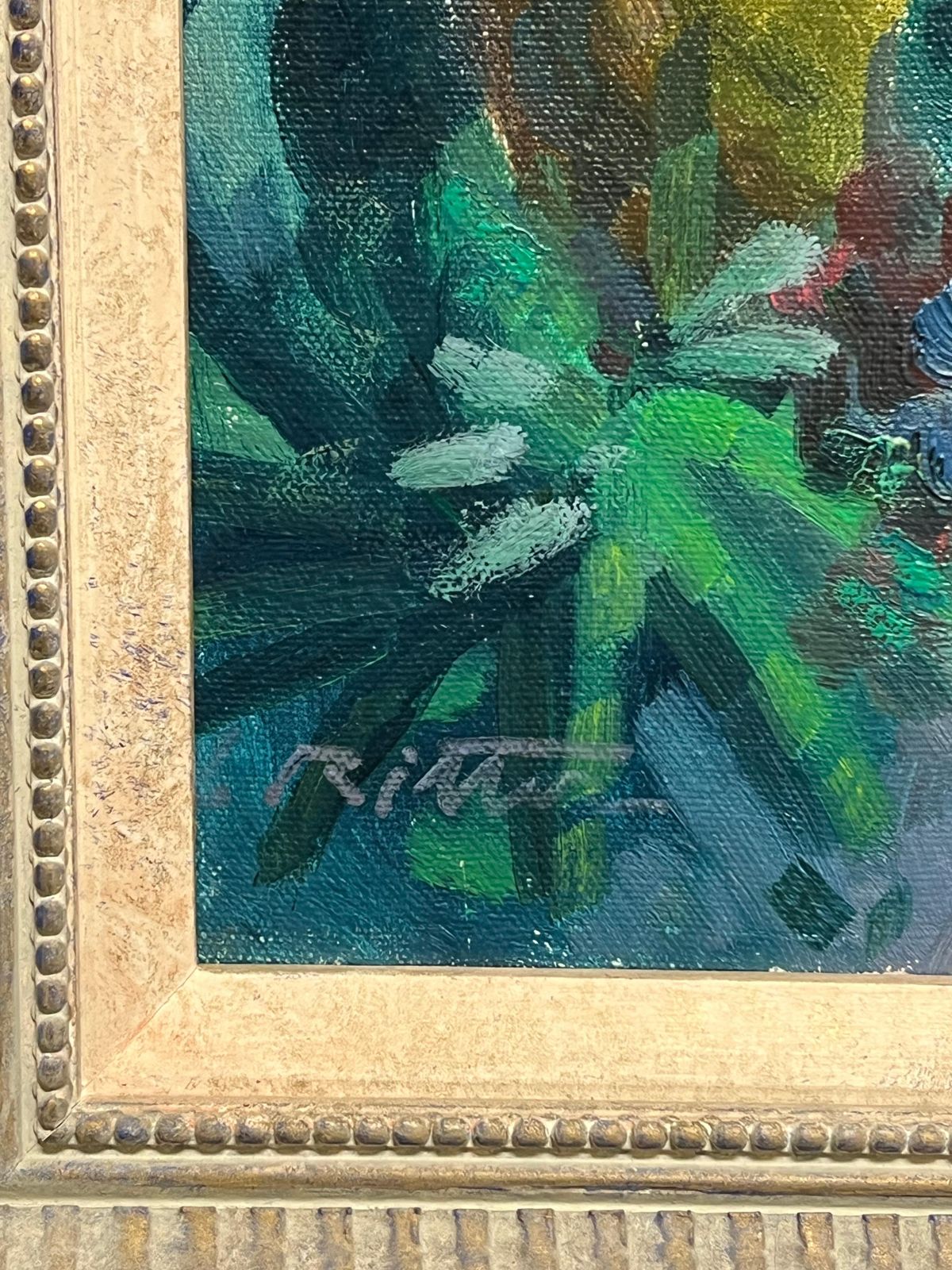 Art Laszlo Ritter Impressionist Signed Oil Painting Menton French Riviera Cote D'azur Landscape 20th Century photo