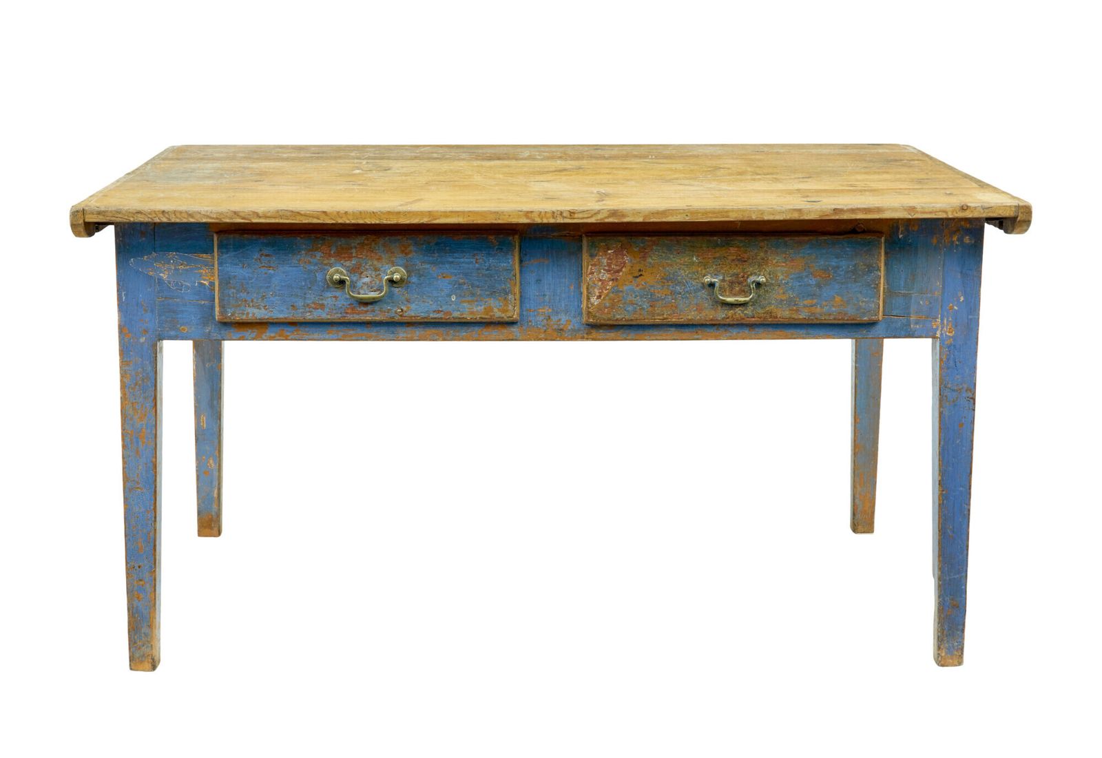 2965.0 19th Century Scandinavian Painted Pine Bakers Table photo
