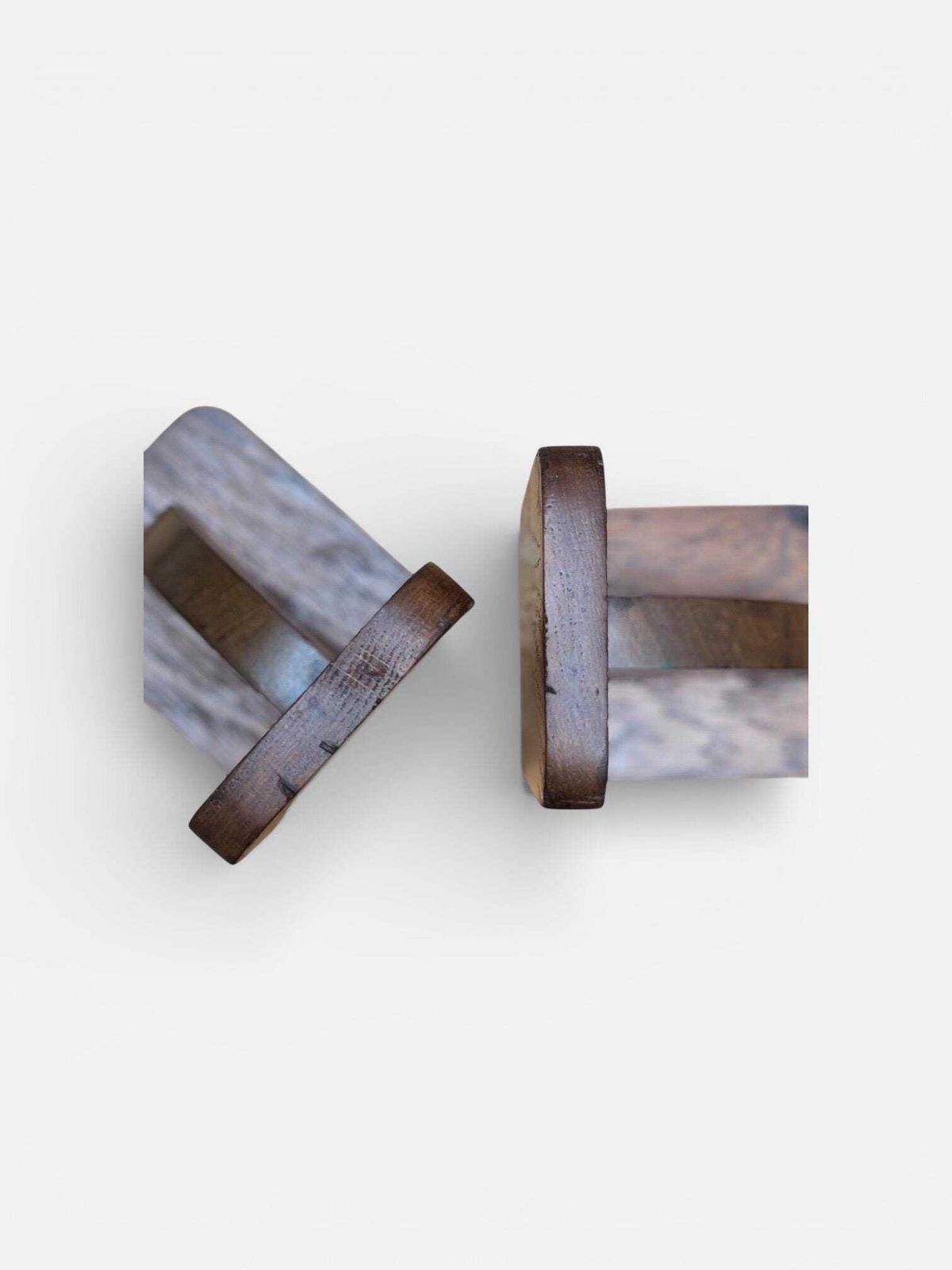Pair Of Solid Teak Mid Century Bookends / Desk Accessories, C.1950s photo Home Decor