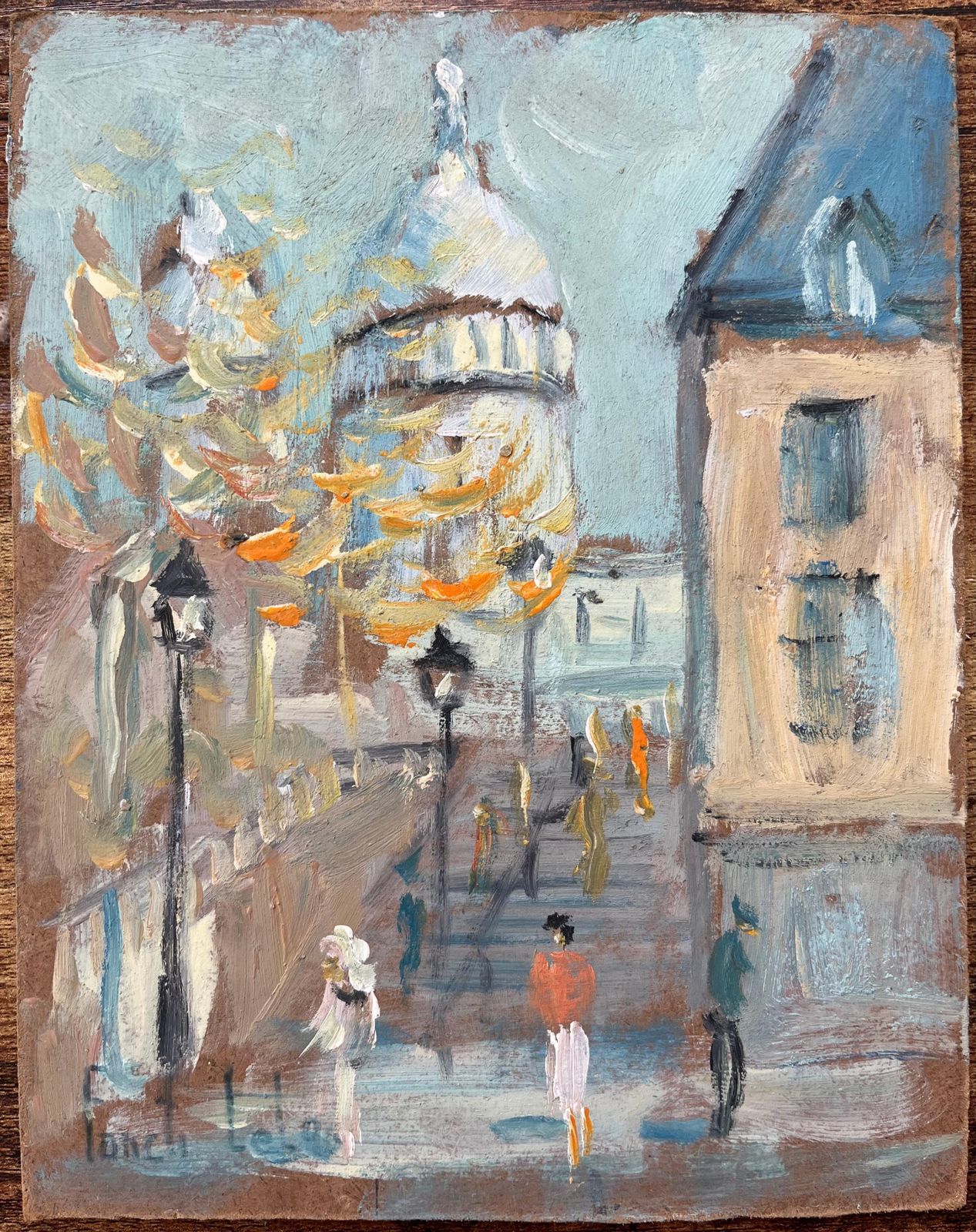 Fanch Lel French Impressionist Oil Painting Of Montmartre With A View Of Sacré Cœur photo furniture