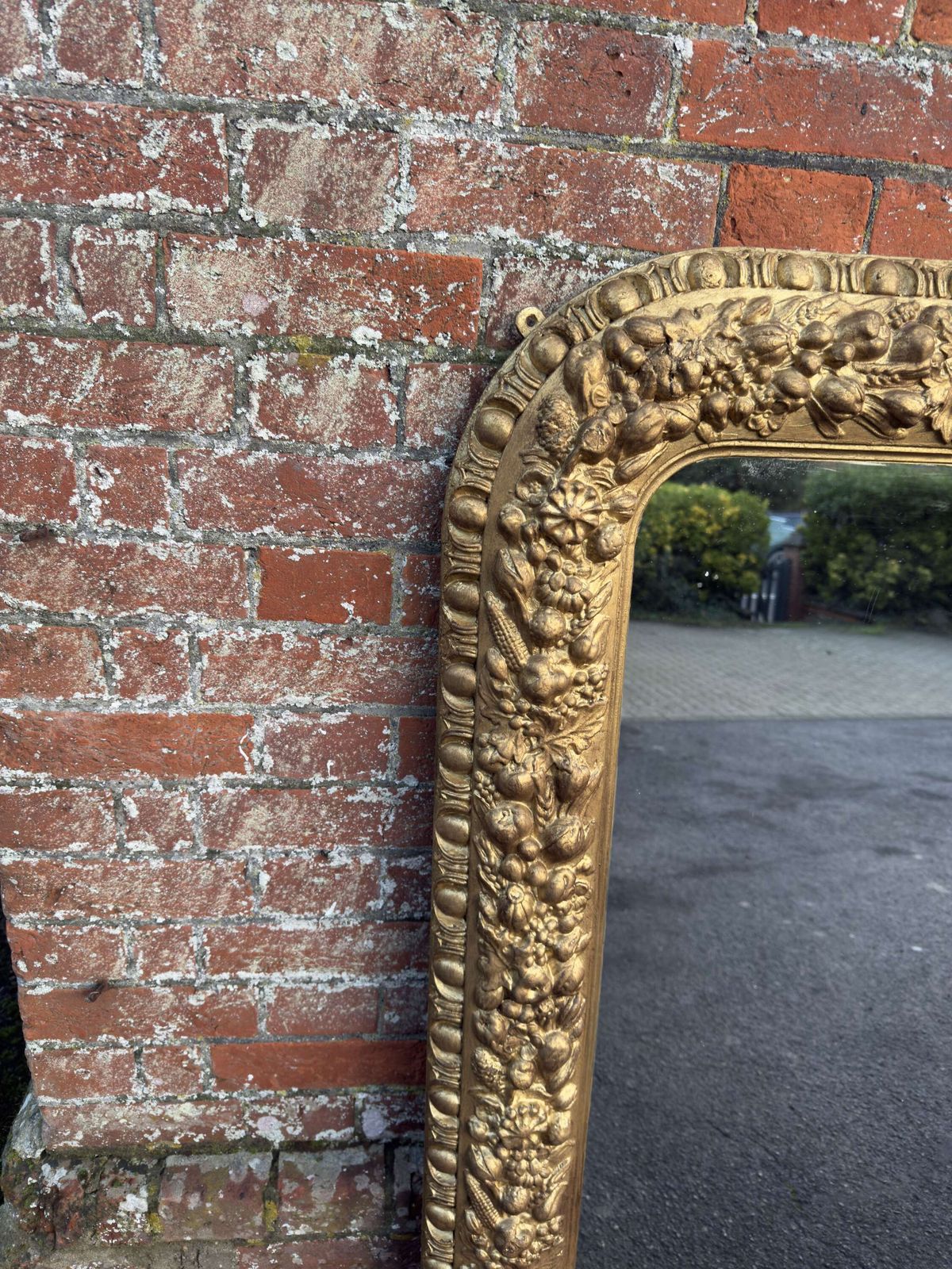 A Superb Large Antique English 19th C Arched Top Gilt Ornate Framed Overmantle Mirror. photo 1295.0